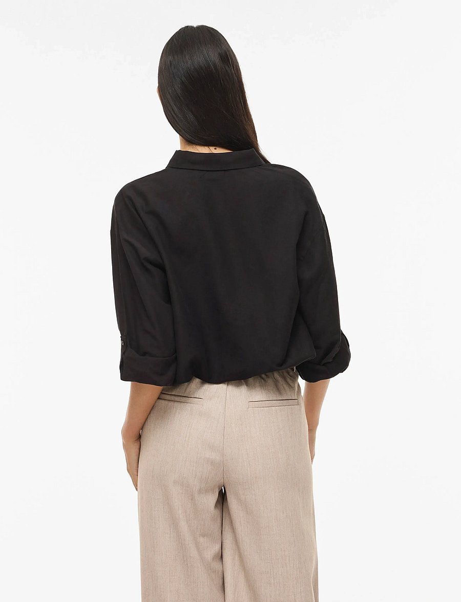 Vila - VIPRISILLA L/S LOOSE SHIRT - NOOS - langärmlige hemden - black beauty - 3