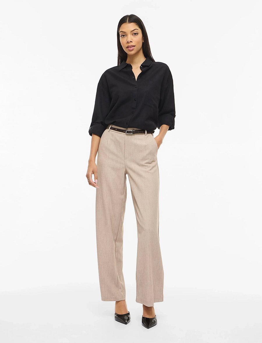 Vila - VIPRISILLA L/S LOOSE SHIRT - NOOS - langärmlige hemden - black beauty - 4