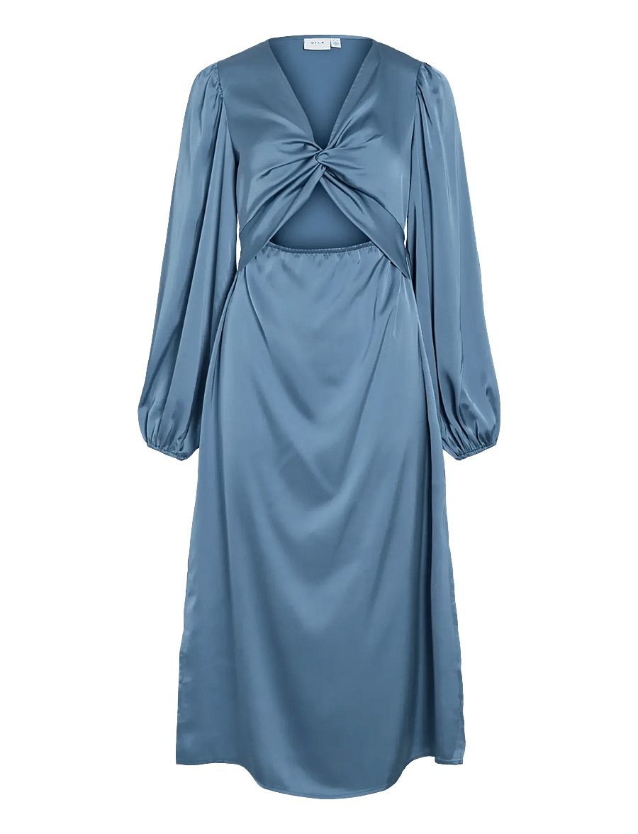 Vila - VISCHASTA L/S CUT OUT MIDI DRESS - robes de cocktail - vintage indigo - 1
