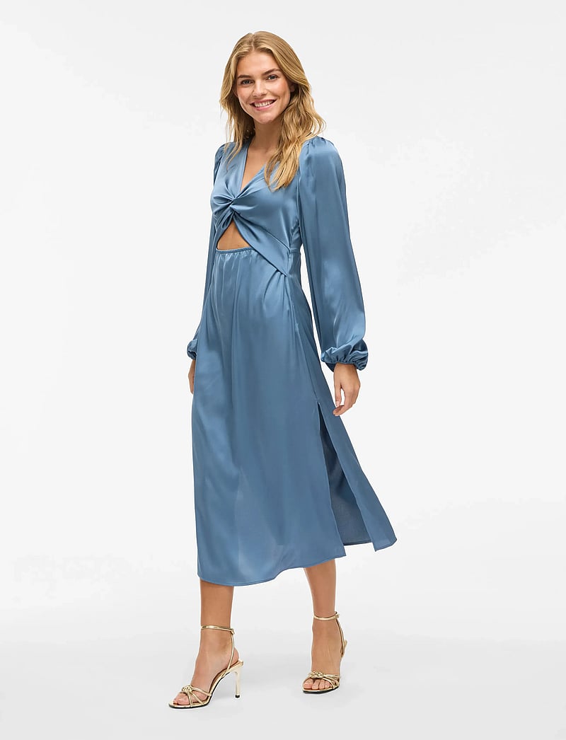 Vila - VISCHASTA L/S CUT OUT MIDI DRESS - cocktailklänningar - vintage indigo - 4