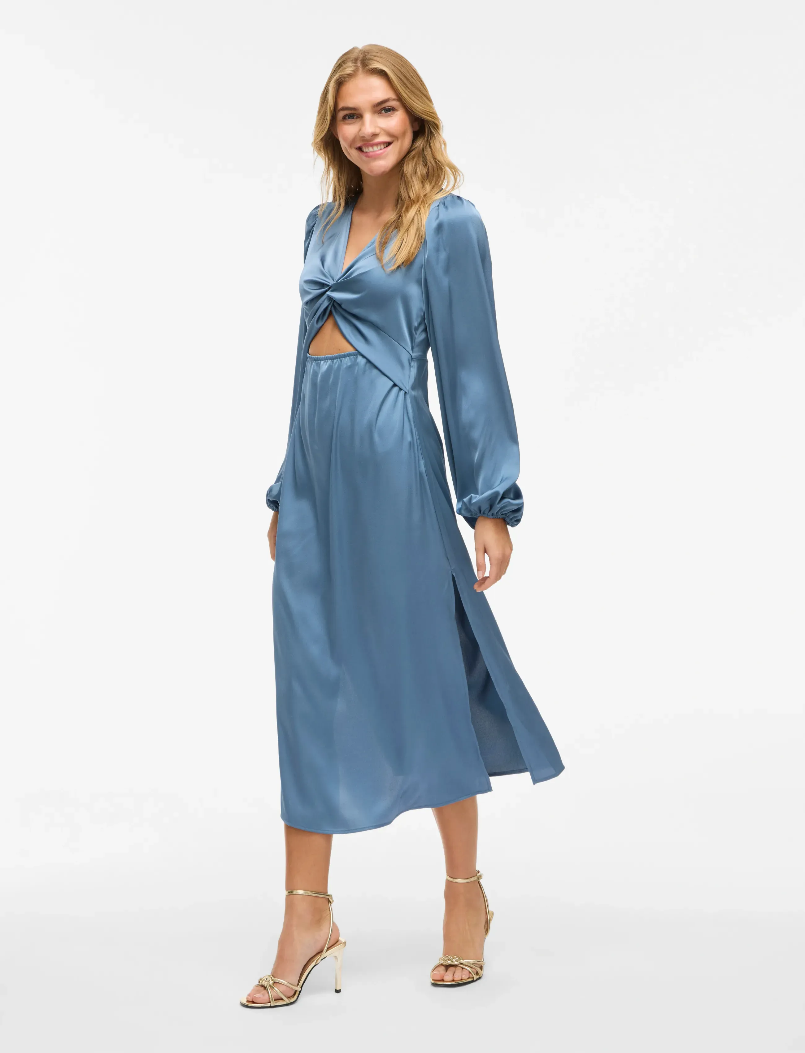 Vila - VISCHASTA L/S CUT OUT MIDI DRESS - robes de cocktail - vintage indigo - 4