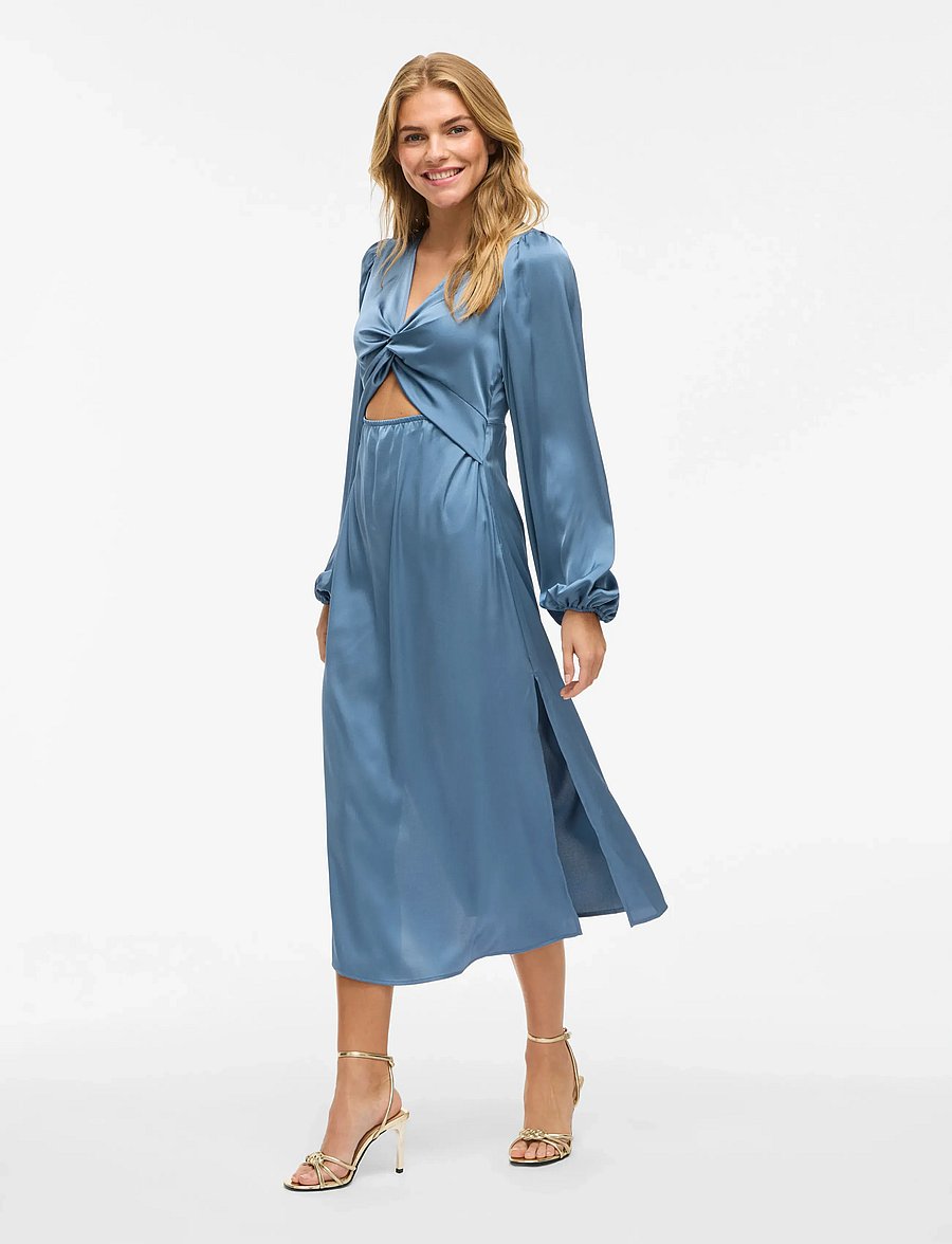 Vila - VISCHASTA L/S CUT OUT MIDI DRESS - robes de cocktail - vintage indigo - 4