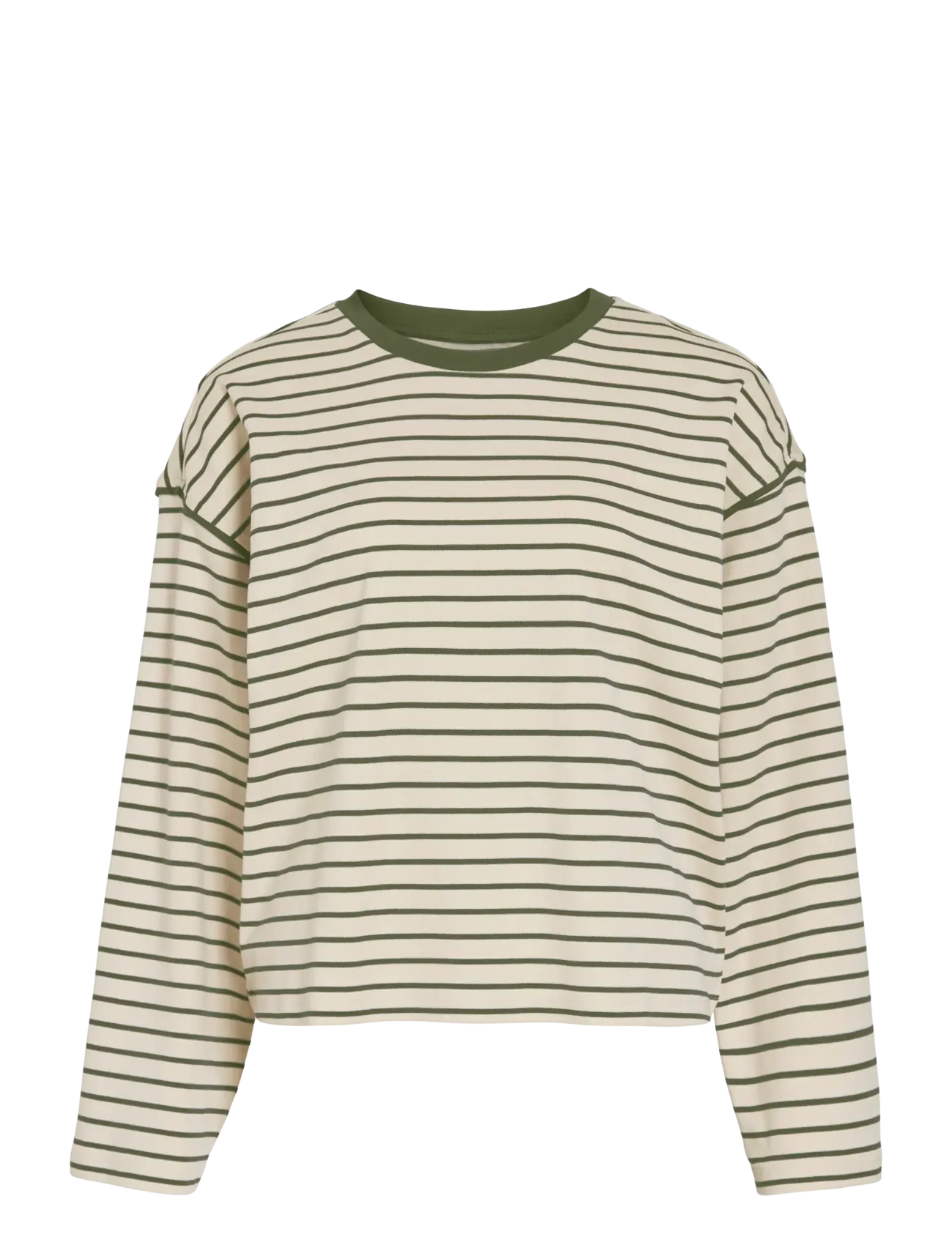 Vila VISINNY O-NECK L/S TOP/PB - FEST - BIRCH / cream