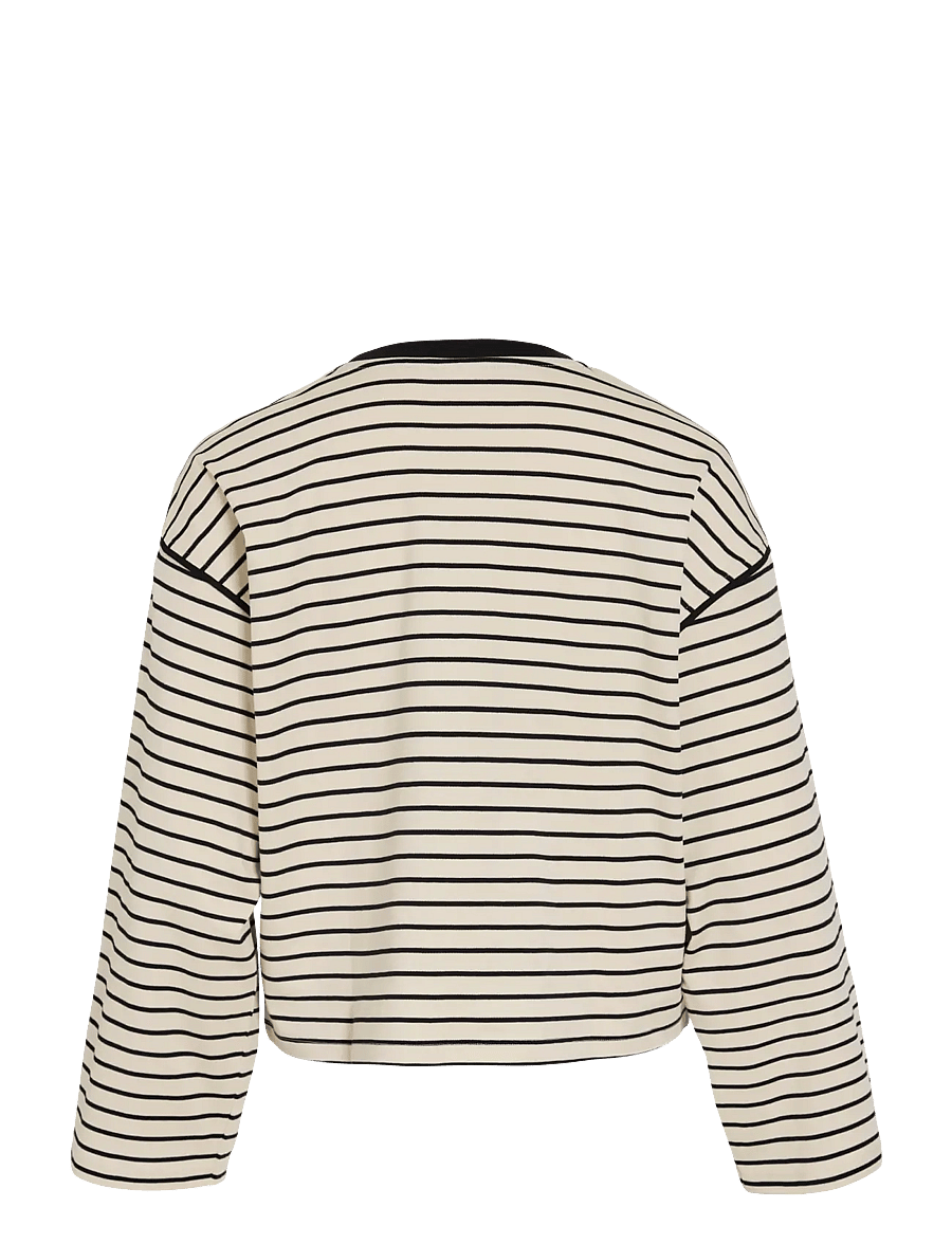 Vila - VISINNY O-NECK L/S TOP/PB - langärmlige tops - birch - 2