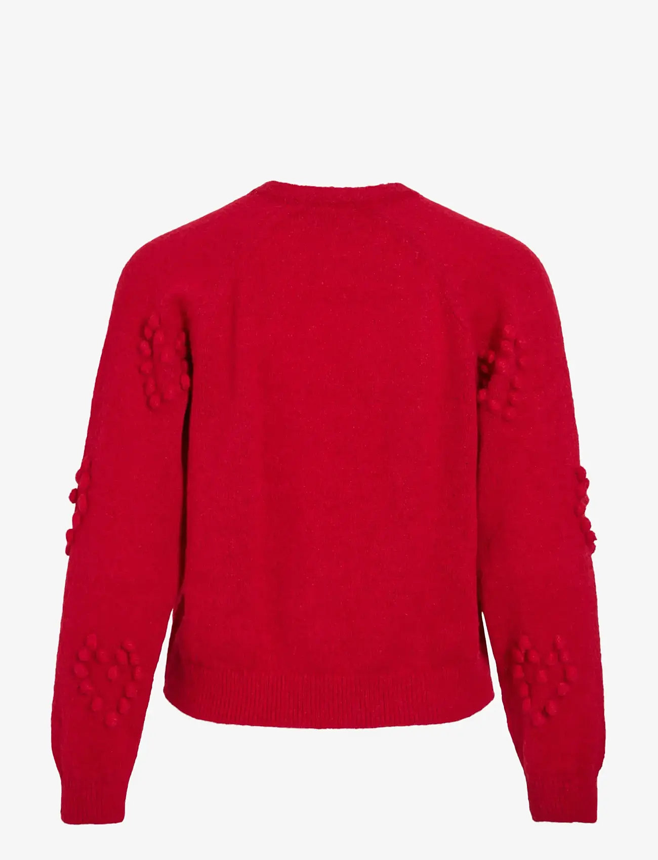 Vila - VIMERIT L/S O-NECK BUBBLE KNIT CARDIGAN - jester red - 1