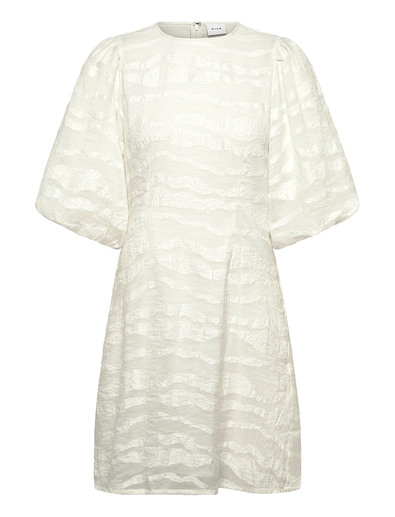 Vila - VIHALLI 2/4 VOLUME SLEEVE DRESS - korte kjoler - cloud dancer - 0
