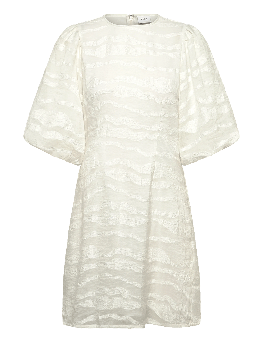 Vila - VIHALLI 2/4 VOLUME SLEEVE DRESS - sukienki krótkie - cloud dancer - 0