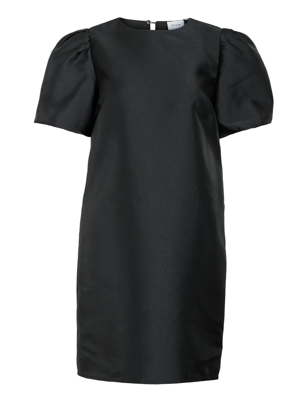Vila Vishina 2/4 O-Neck Short Dress/1/Pty/Ka, Kvinder, Pufærmet Kort Kjole, Sort, Str: 38