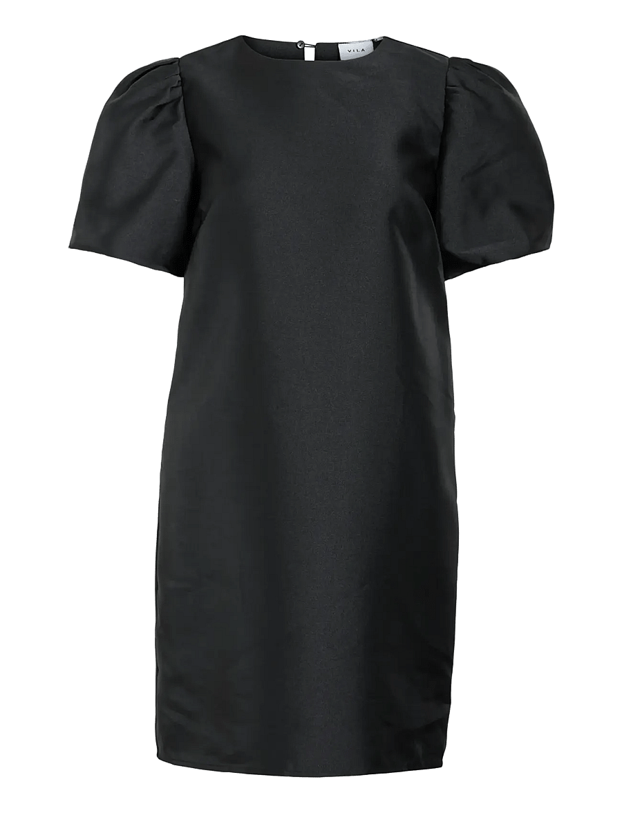 Vila - VISHINA 2/4 O-NECK SHORT DRESS/1/PTY/KA - partykleider - black - 0