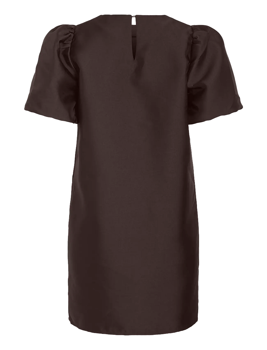 Vila - VISHINA 2/4 O-NECK SHORT DRESS/1/PTY/KA - partykleider - coffee bean - 1