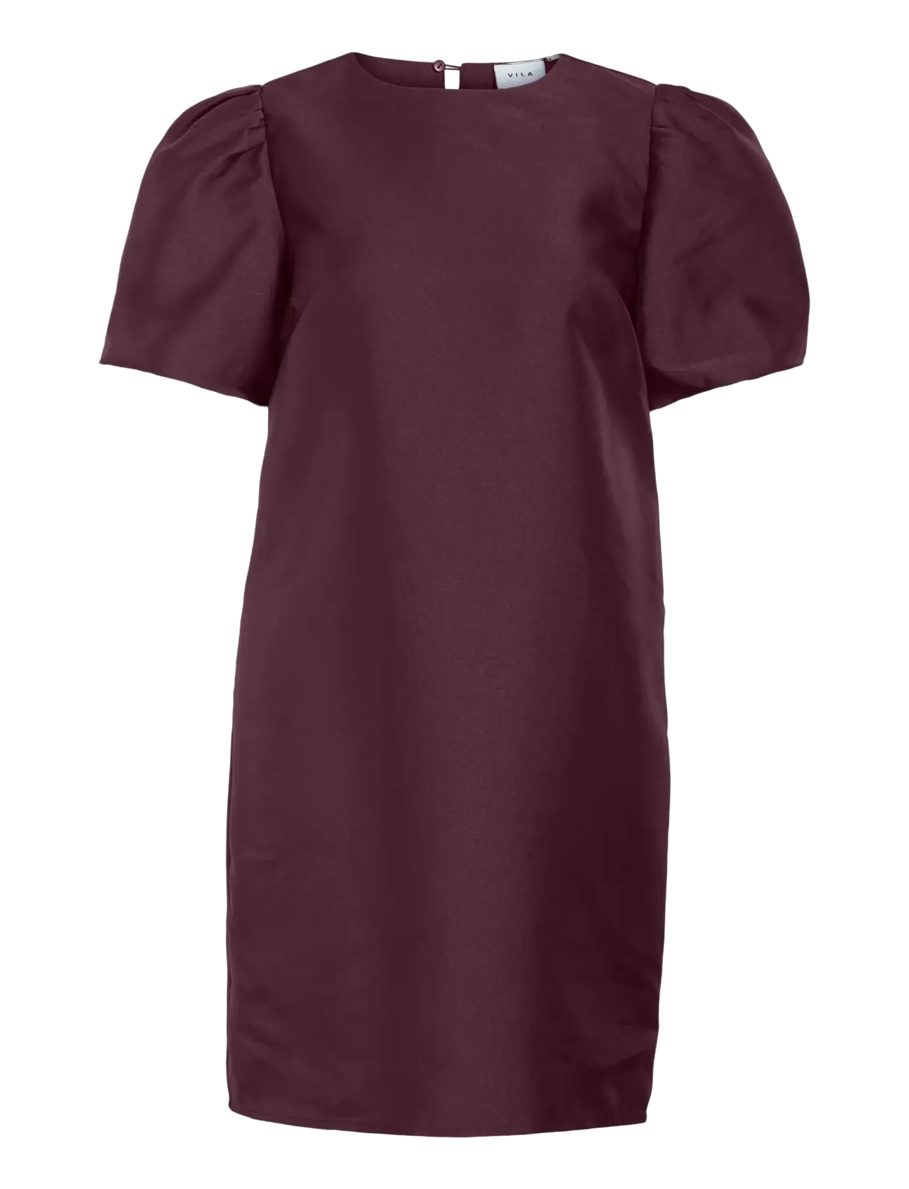 Vila Vishina 2/4 O-Neck Short Dress/1/Pty/Ka, 34, Dresses, Burgunderrot - Dress, Frauen