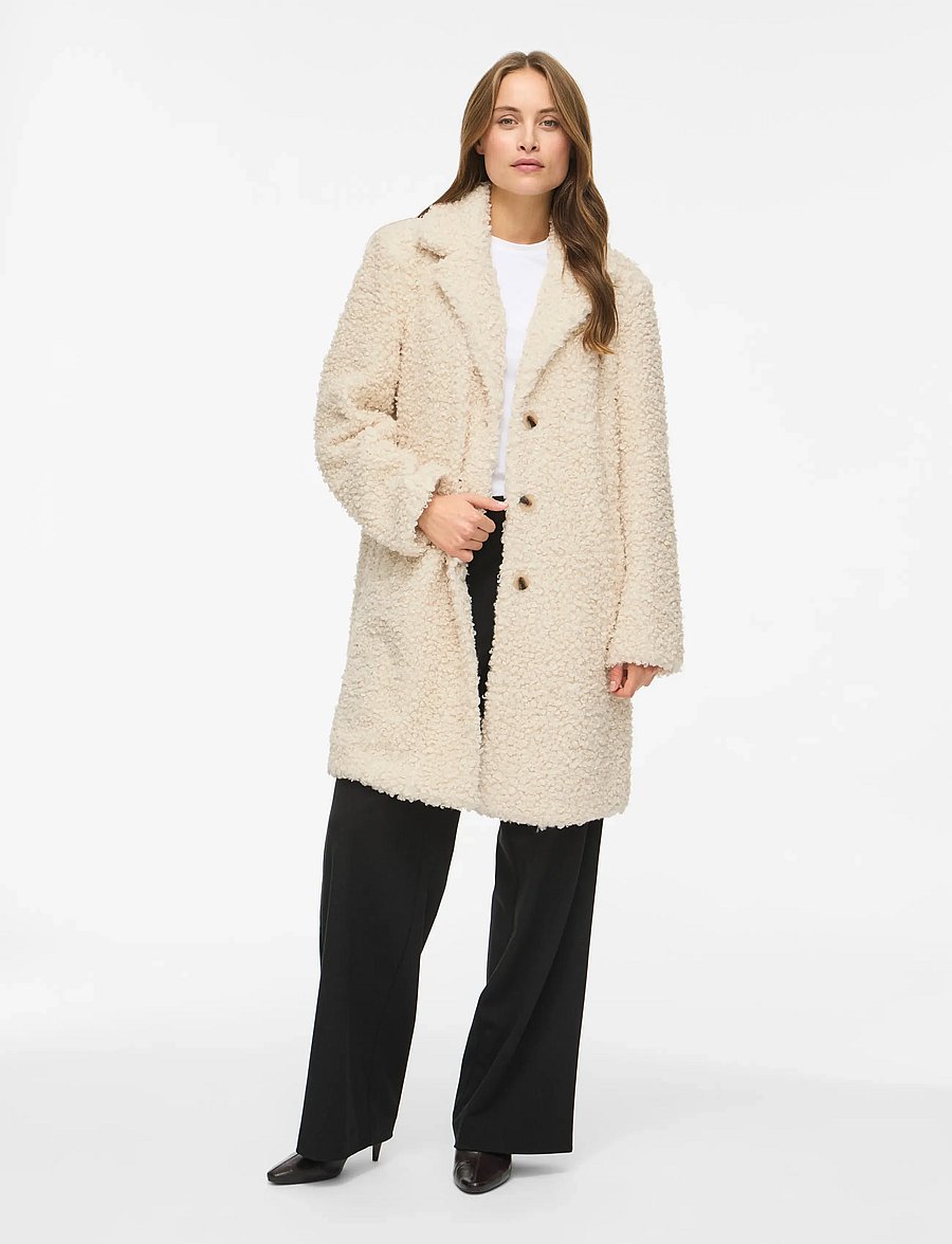 Vila - VIMAJDA L/S TEDDY JACKET /OTW - fuskpäls - birch - 0