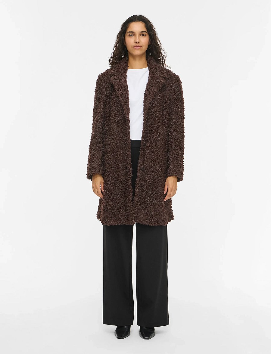 Vila - VIMAJDA L/S TEDDY JACKET /OTW - fuskpäls - coffee bean - 0