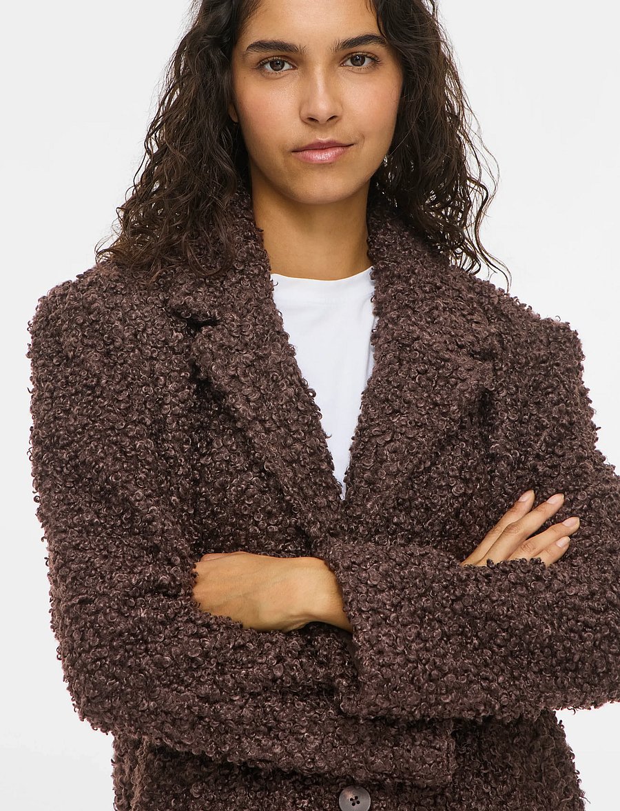 Vila - VIMAJDA L/S TEDDY JACKET /OTW - fuskpäls - coffee bean - 5