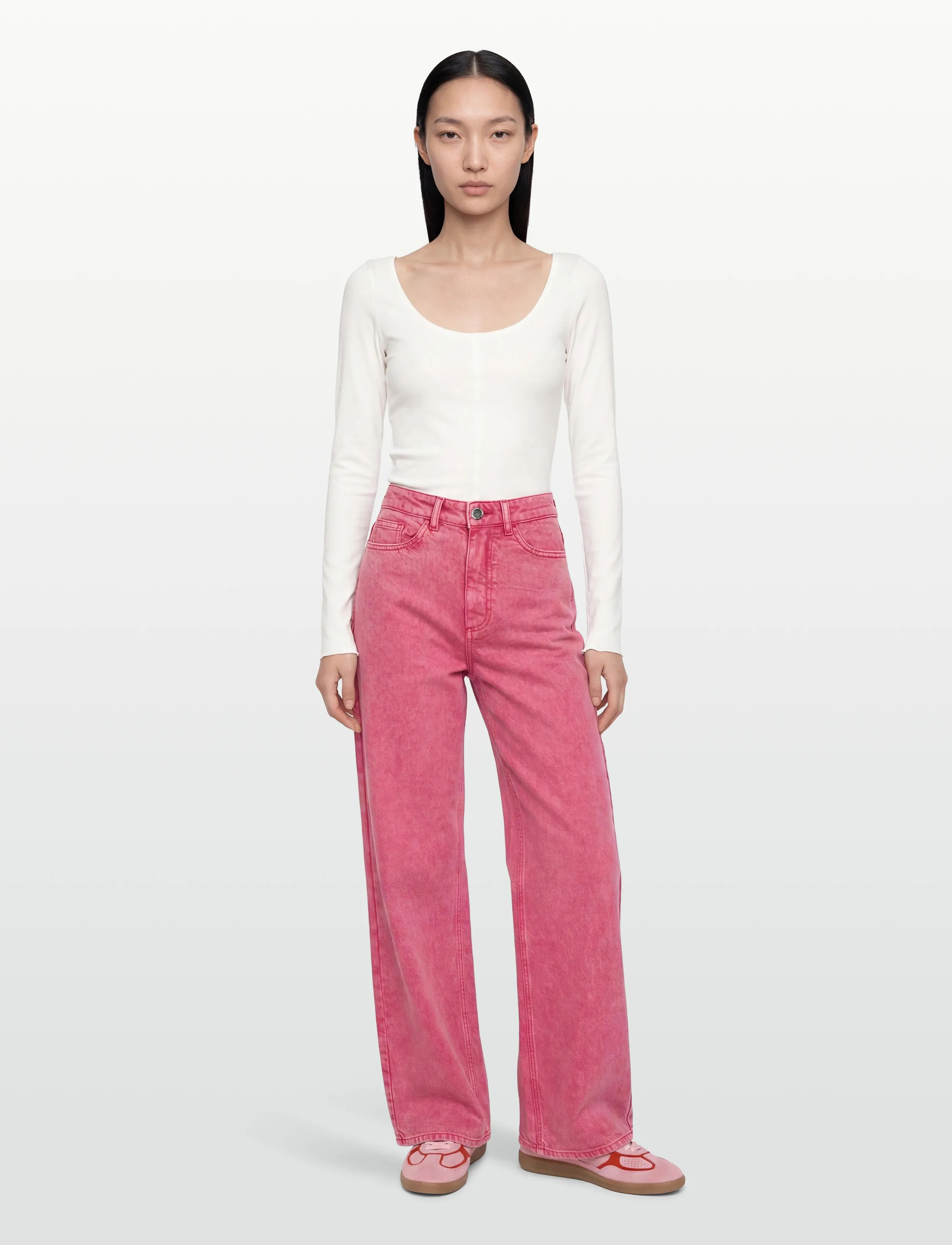 Vila VIFREYA HW WIDE COLOR WASH JNS JAF/LB - Kampagne - JAZZY / pink/rose