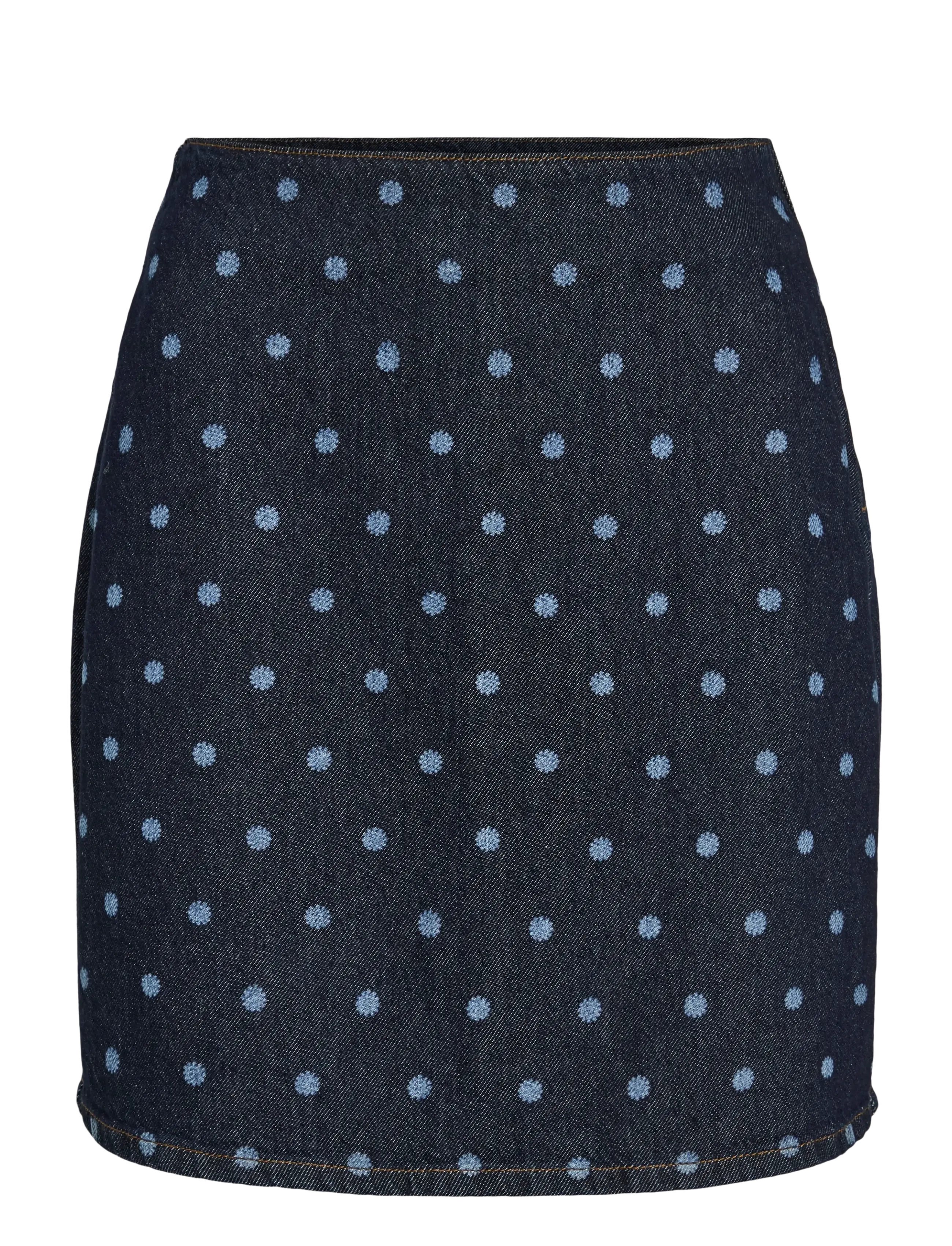 VIPAL HW DOT SHORT DENIM SKIRT - DARK BLUE DENIM