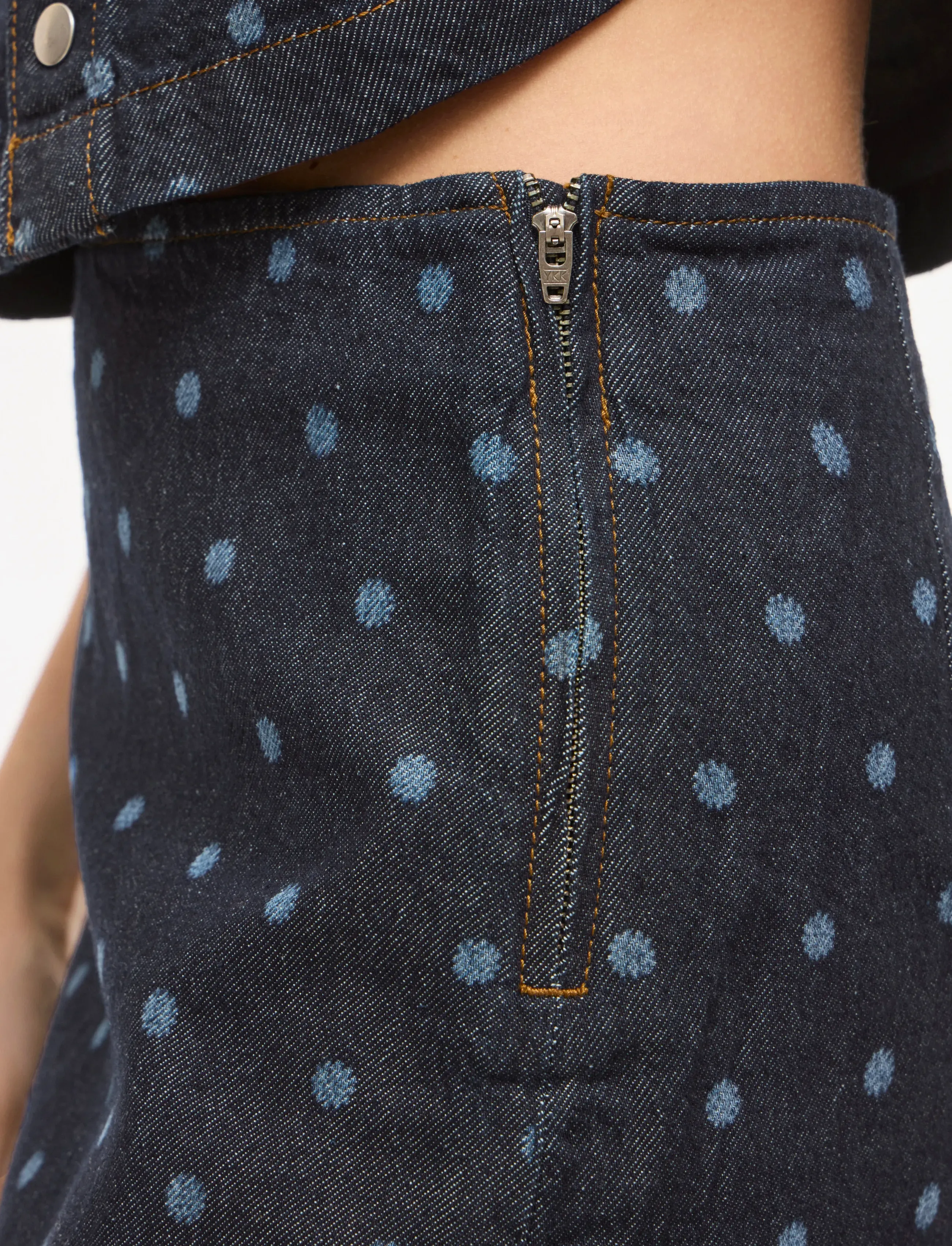 Vila - VIPAL HW DOT SHORT DENIM SKIRT - jeansröcke - dark blue denim - 5