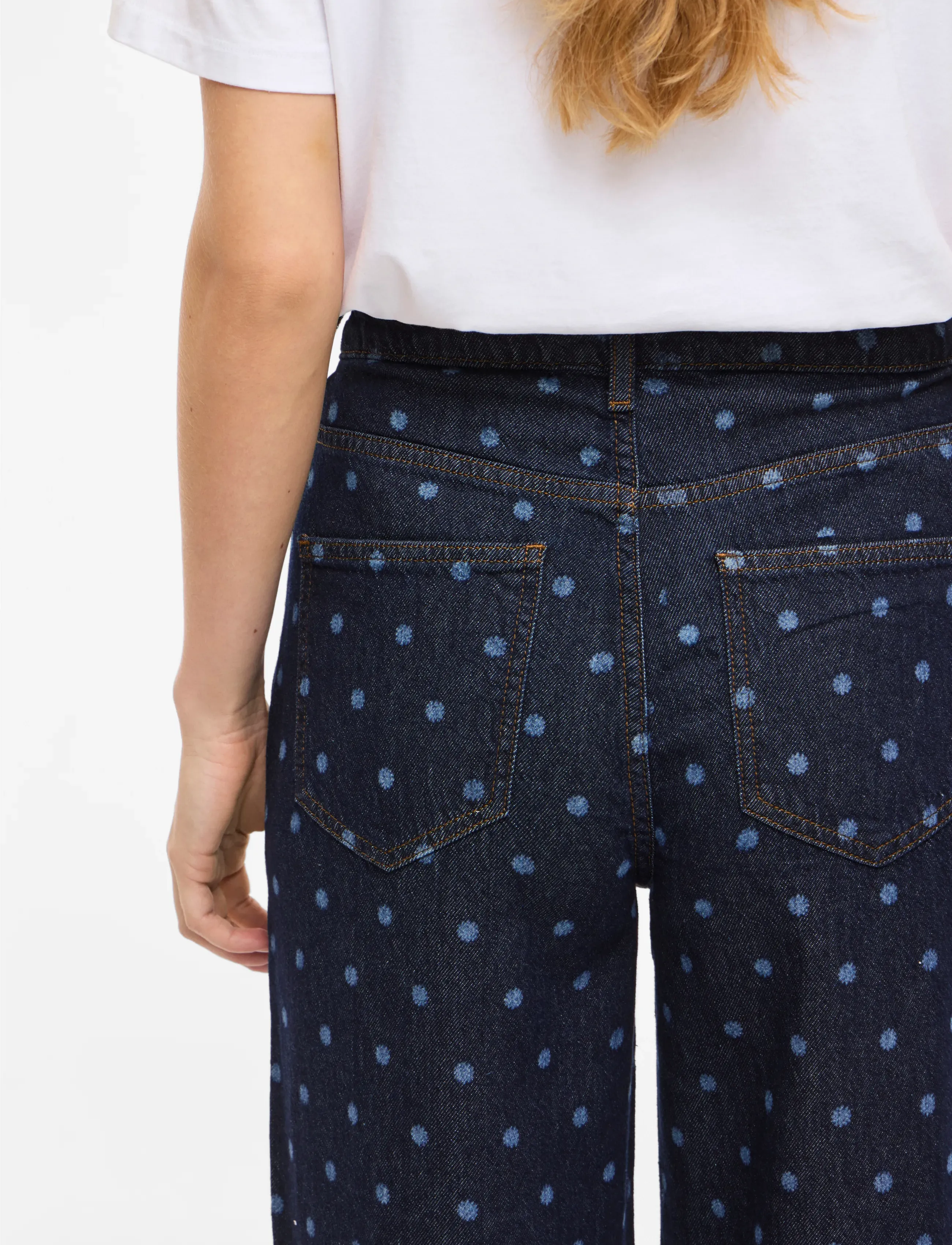 VILA Vifreya Pal Hw Dot Wide Jeans Dbd dam – bild 6
