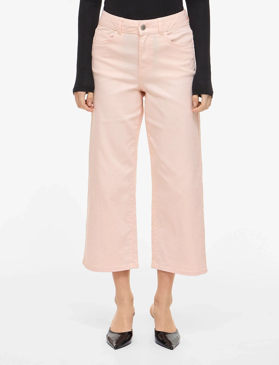 Vila - VIEMMA HW 7/8 WIDE JEANS NUS - brede jeans - cherry blossom - 0