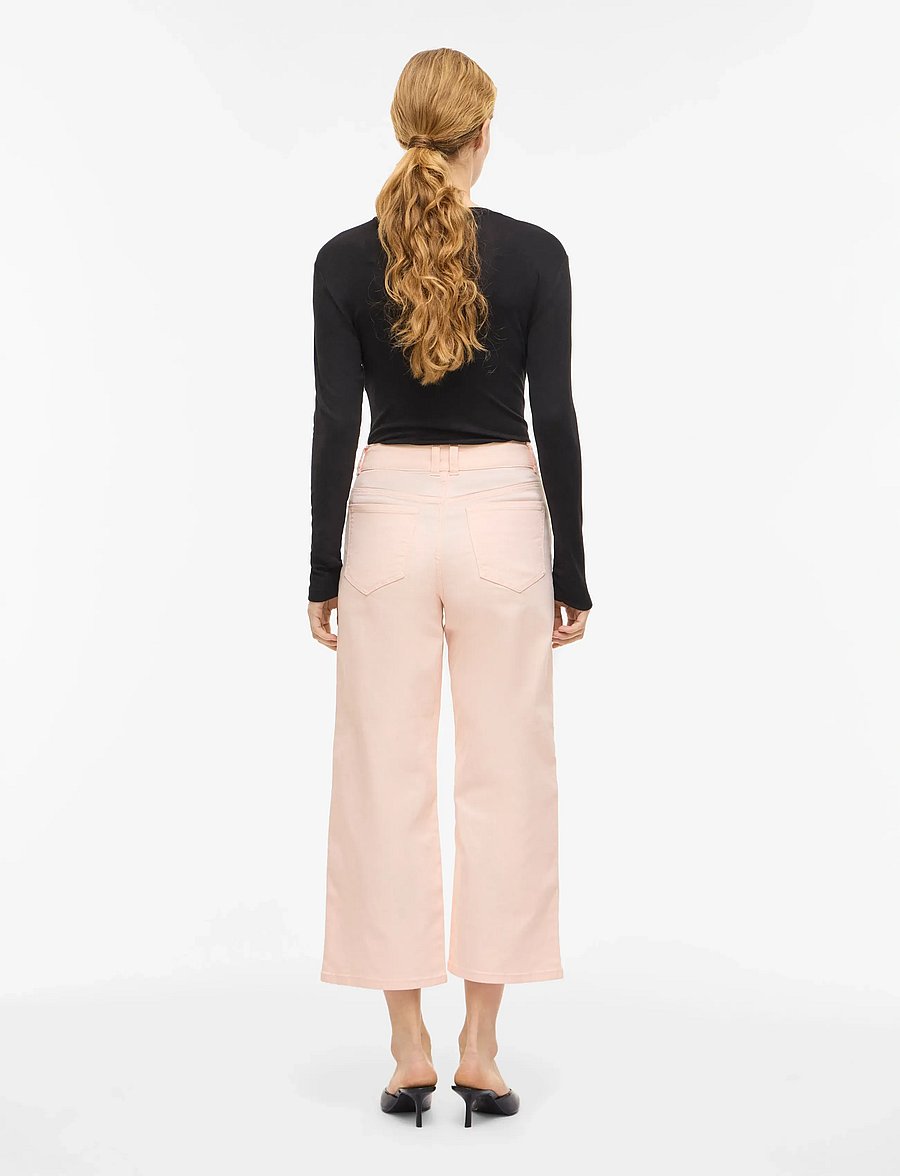 Vila - VIEMMA HW 7/8 WIDE JEANS NUS - brede jeans - cherry blossom - 3