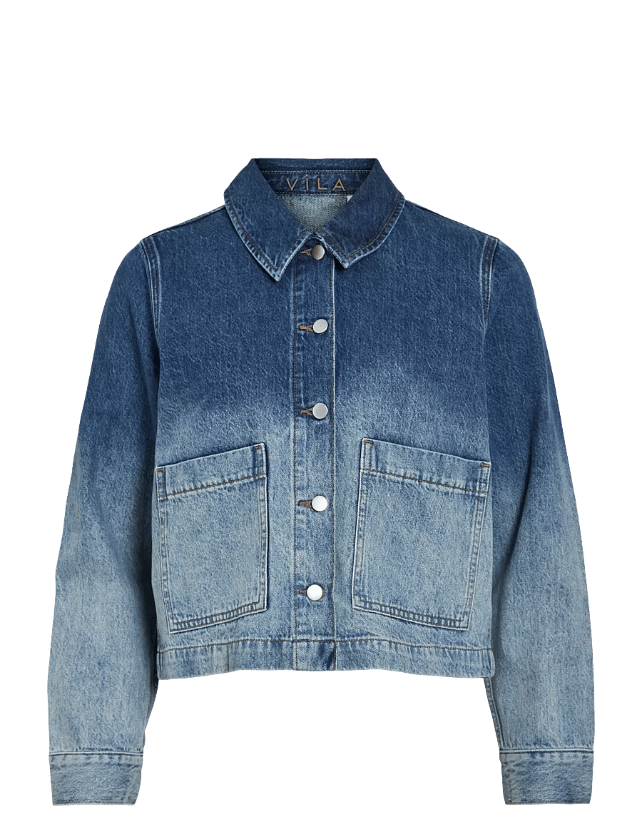 Vila - VICREEK L/S FADED DENIM JACKET/BFS - frühlingsjacken - medium blue denim - 1