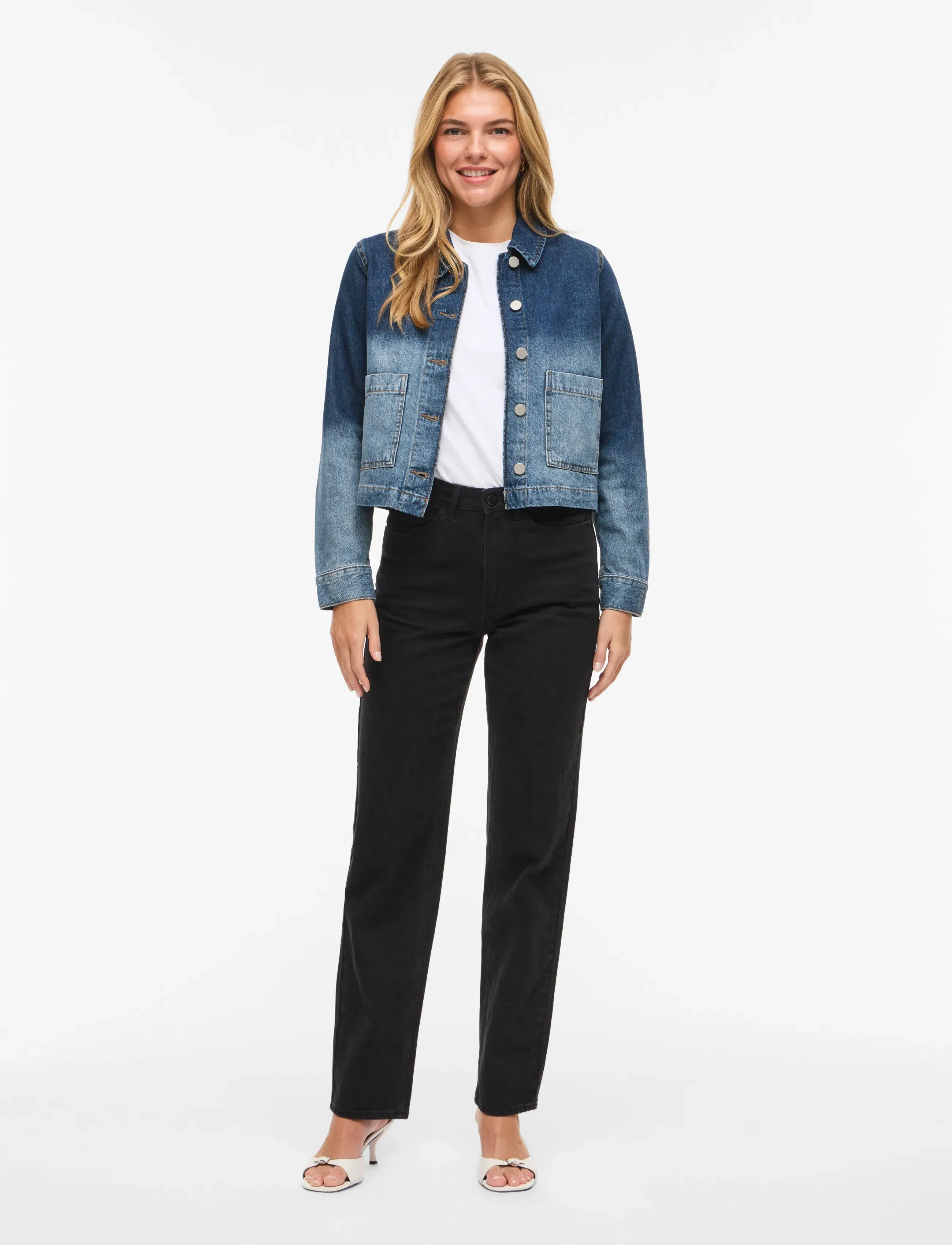 Vila - VICREEK L/S FADED DENIM JACKET/BFS - frühlingsjacken - medium blue denim - 4