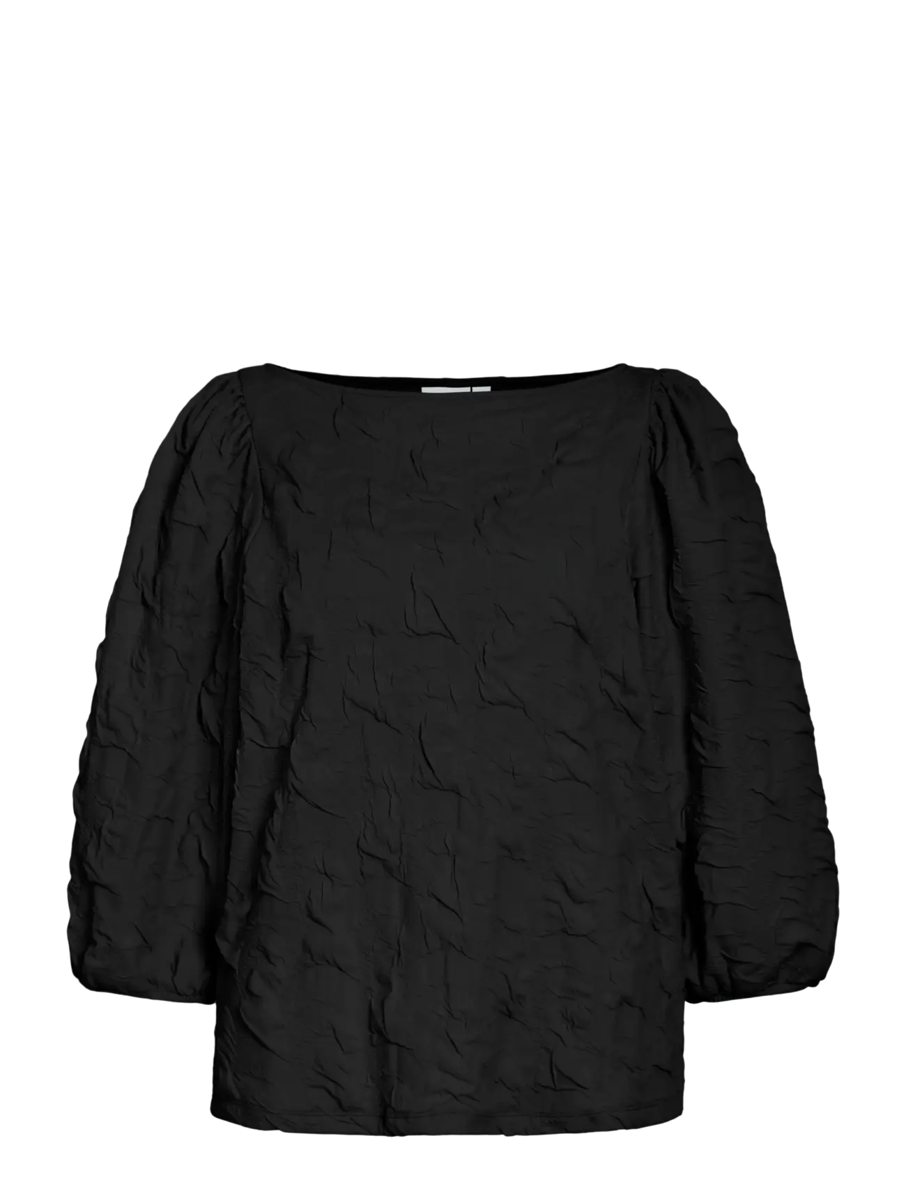 Vila VIDEVERA BOATNECK 3/4 JACQUARD TOP/R/1 - Bluser - BLACK BEAUTY / black