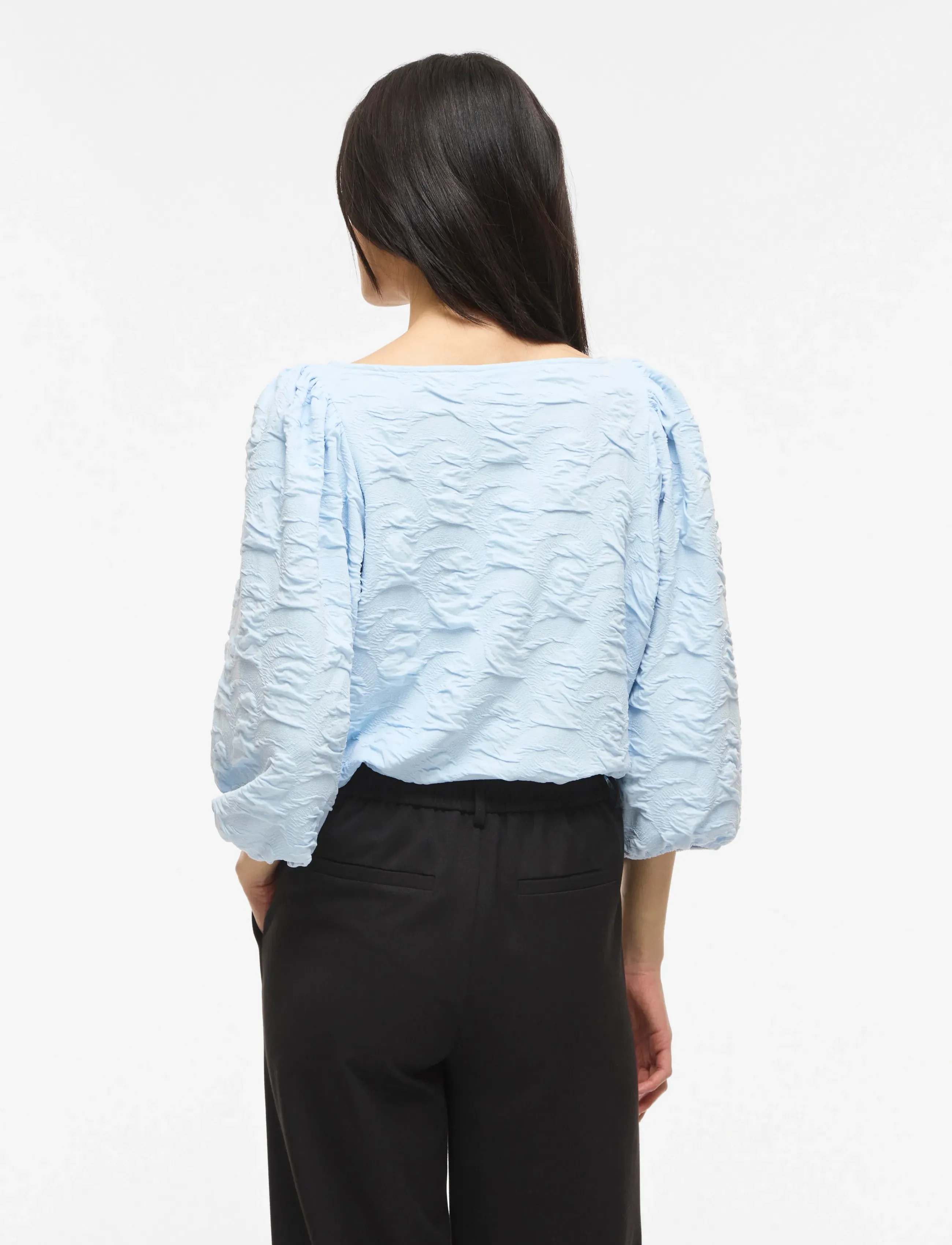 Videvera Boatneck 3/4 Jacquard Top/R/1 2