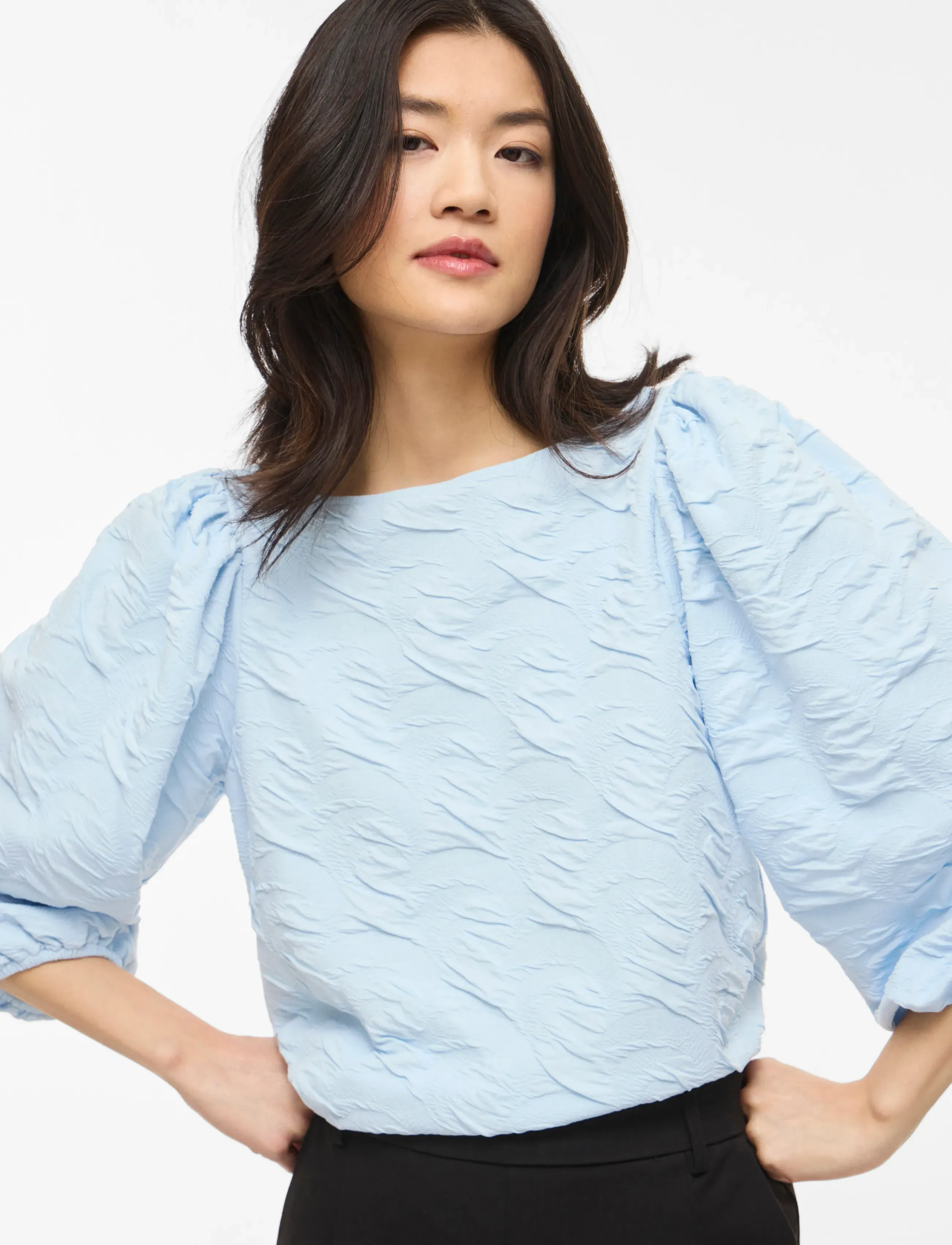 Videvera Boatneck 3/4 Jacquard Top/R/1 4