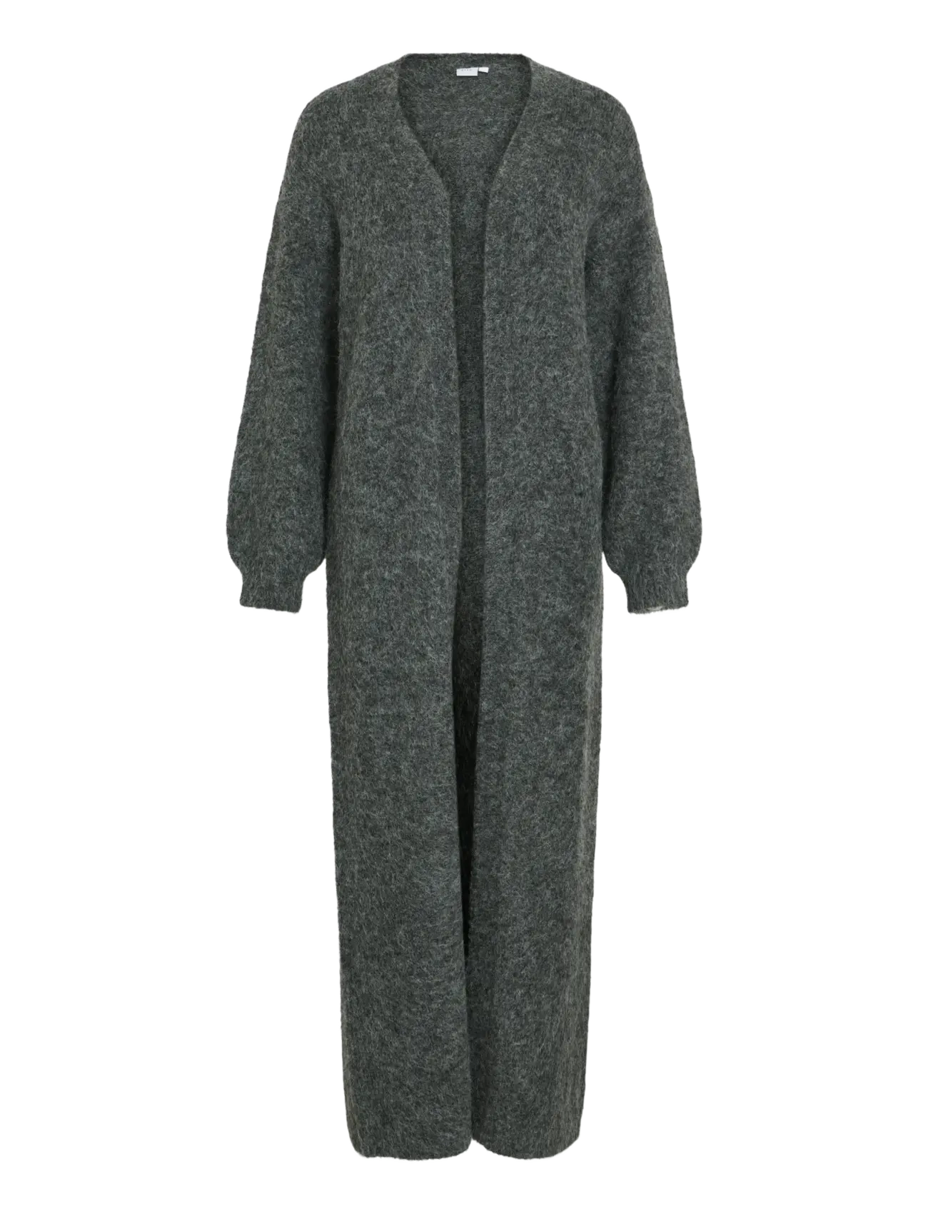 Vila Vinynni Open L/S Long Knit Cardigan/Ln, Kvinder, Lang Åben Strikcardigan, Grå, Str: XS