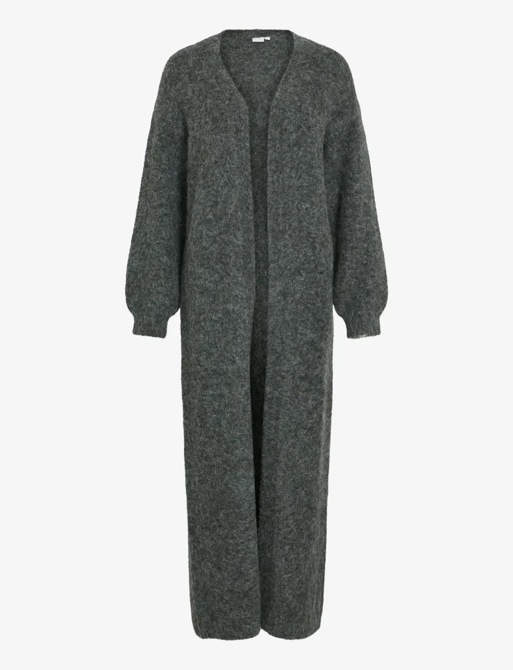 Vila - VINYNNI OPEN L/S LONG KNIT CARDIGAN/LN - cardigans - dark grey melange - 0