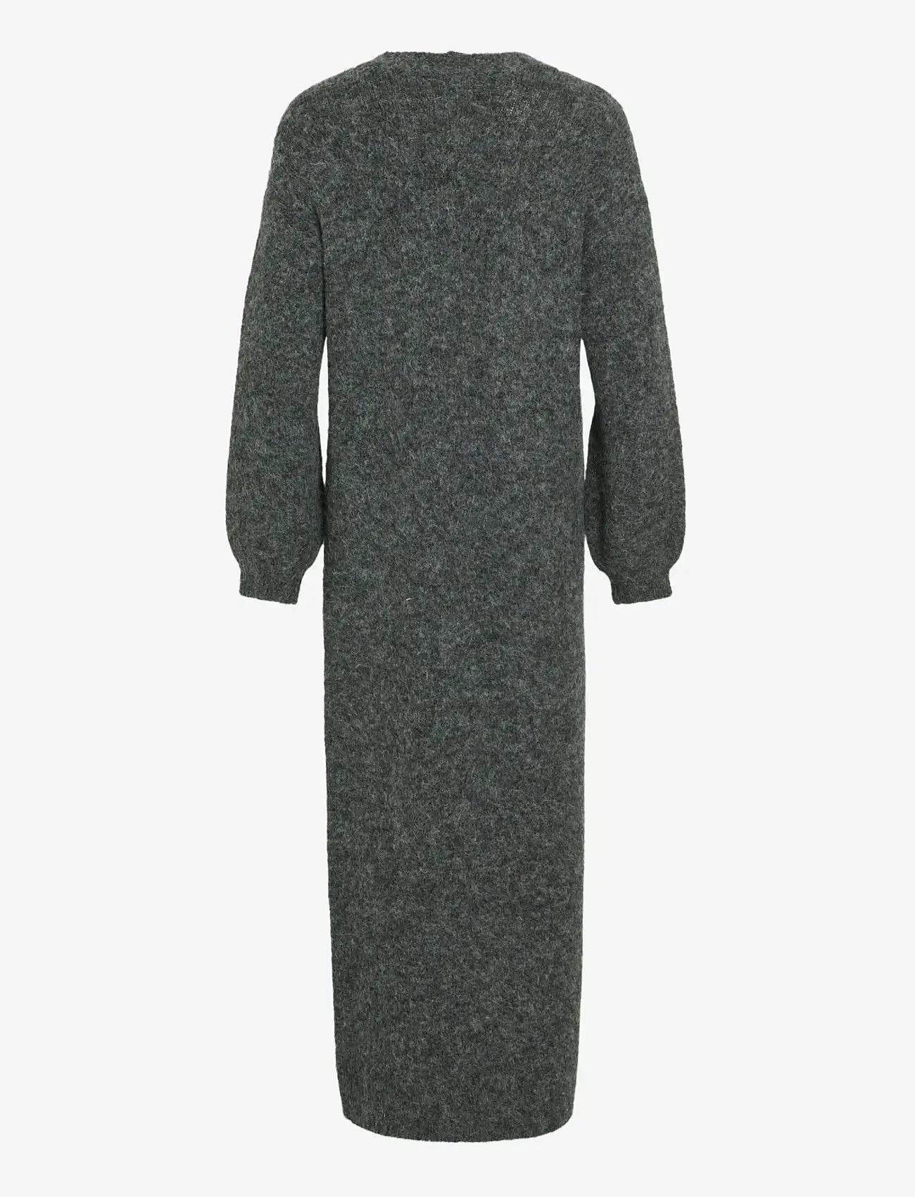 Vila - VINYNNI OPEN L/S LONG KNIT CARDIGAN/LN - koftor - dark grey melange - 1