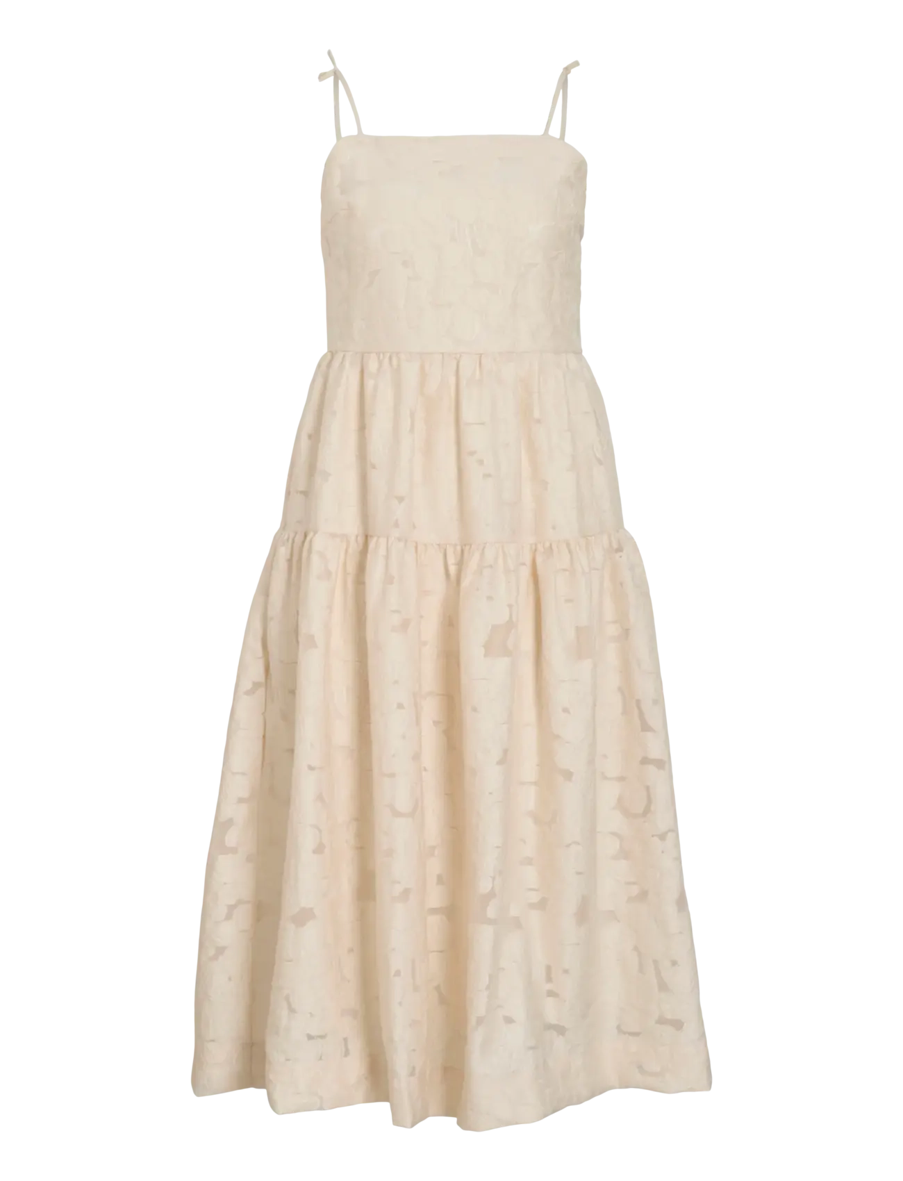 VILA Vihelna Strap Midi Kleid Cream - 42 - Damen