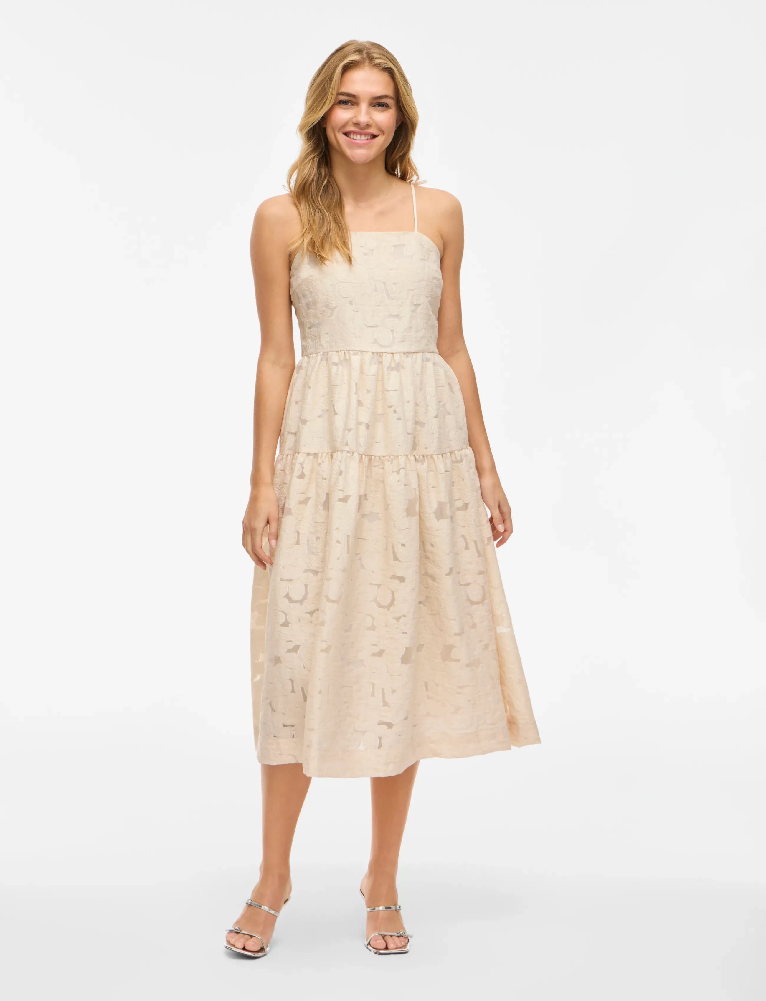 Vila - VIHELNA STRAP MIDI DRESS - kristības - birch - 4