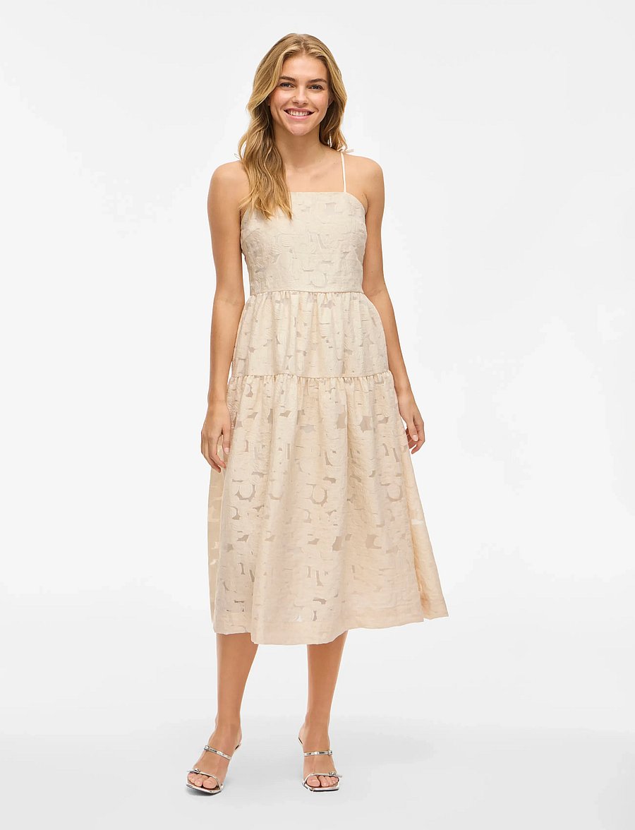 Vila - VIHELNA STRAP MIDI DRESS - konfirmation - birch - 4