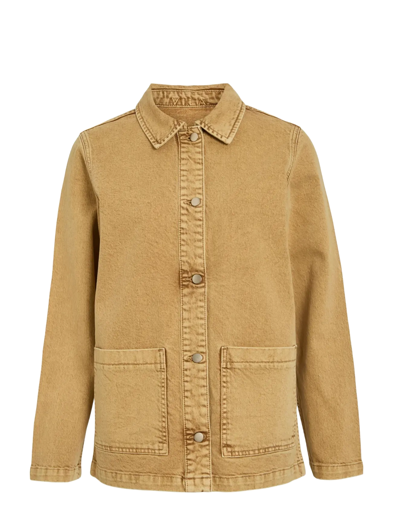 Vila Vijaf L/S Pocket Denim Jacket, 36, Beige, Jakker > Denim, Dame