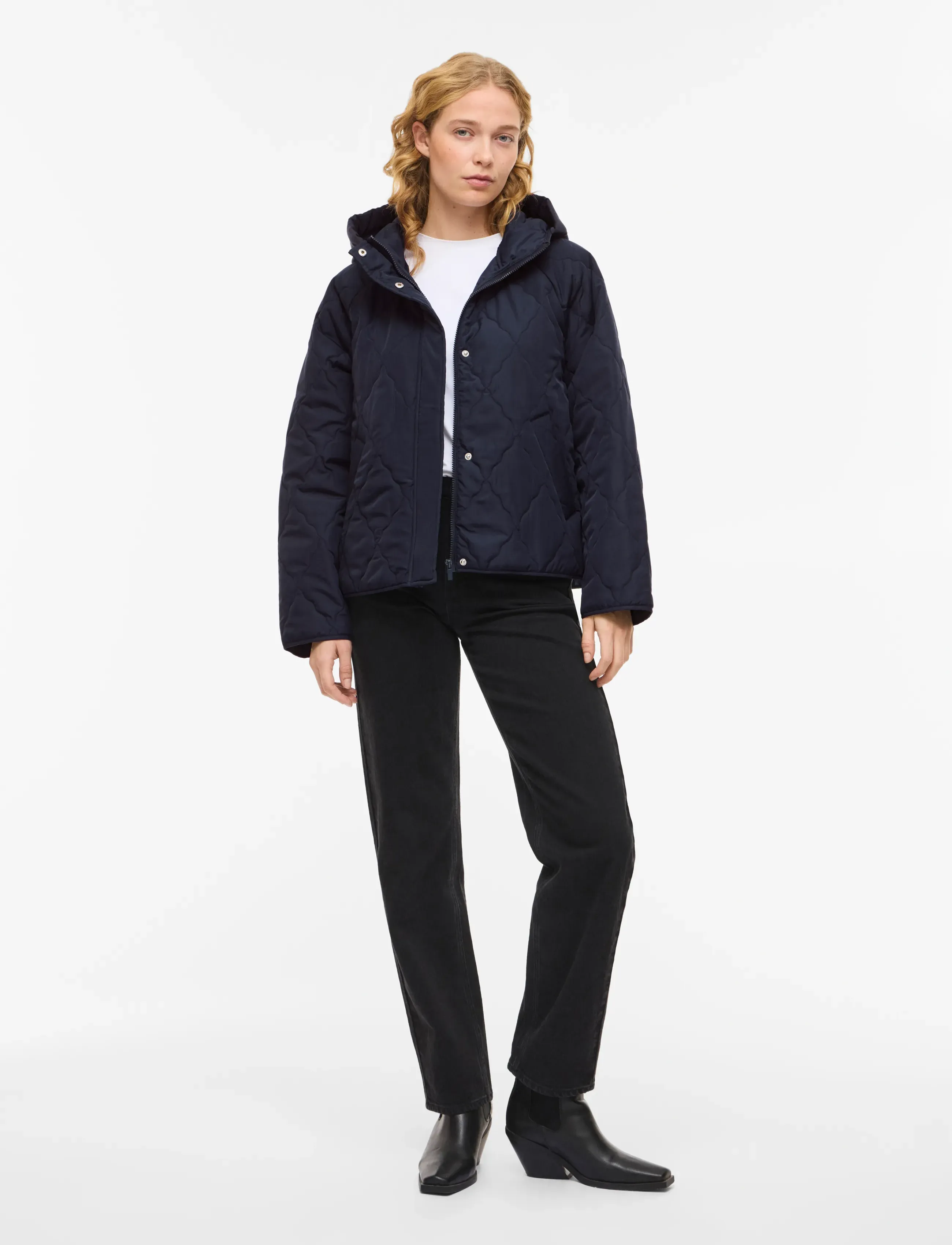Vila - VINOVA L/S QUILTED JACKET/RN - quiltade jackor - navy blazer - 4
