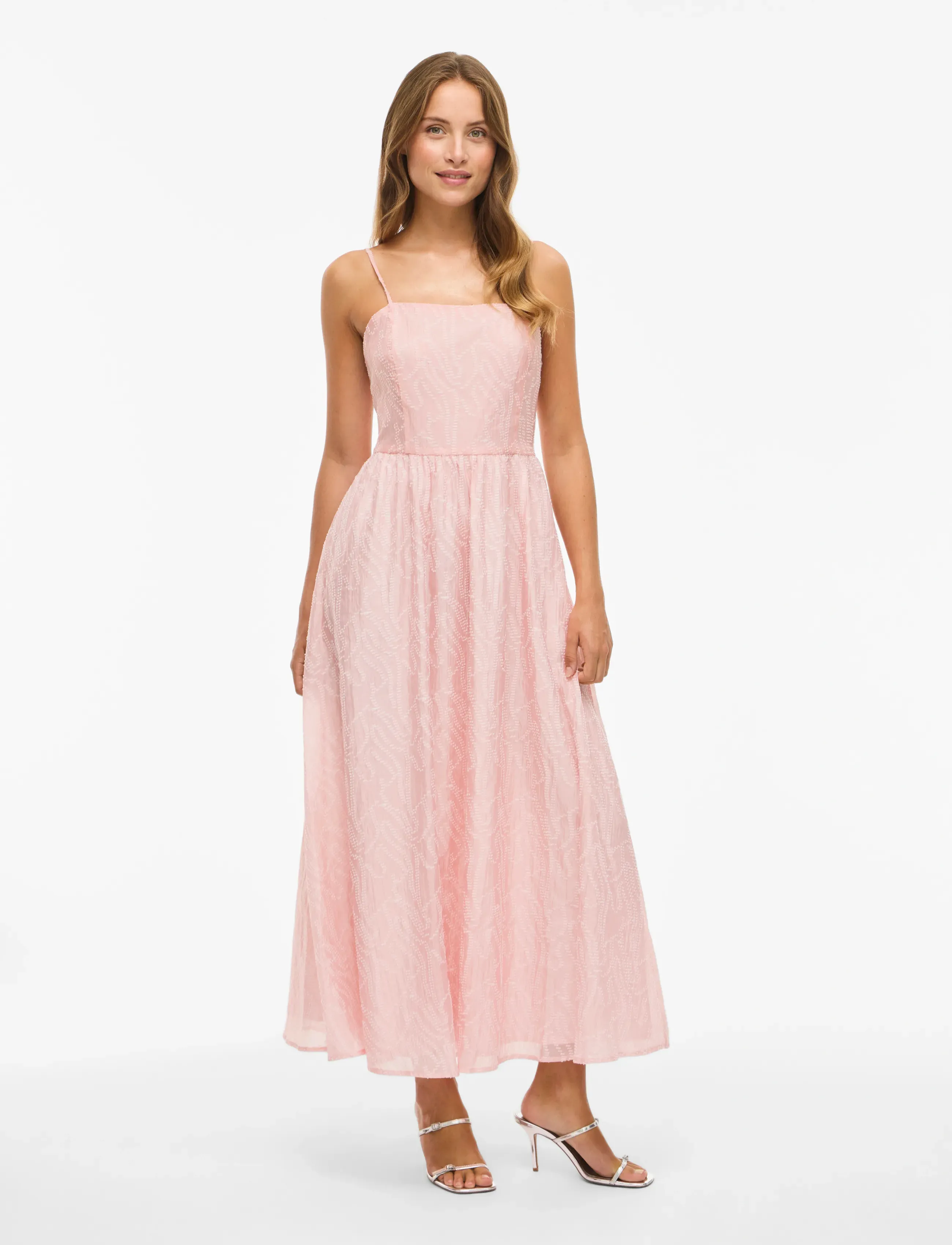 Vila VIROJA S/L MIDI DRESS - Uus - PINK NECTAR / pink/rose