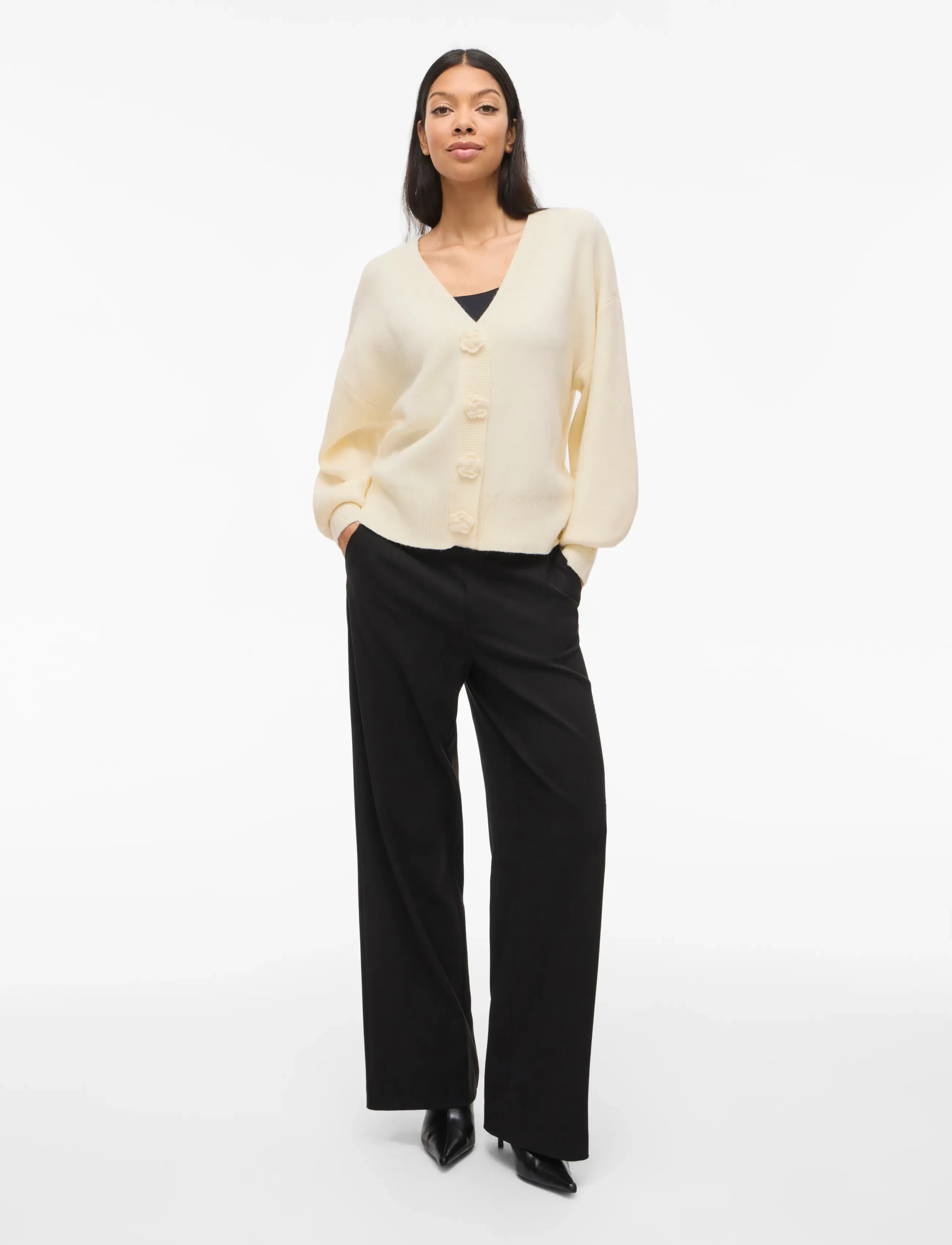 Vila - VIRADIA L/S ROSE CARDIGAN - kardiganid - birch - 4