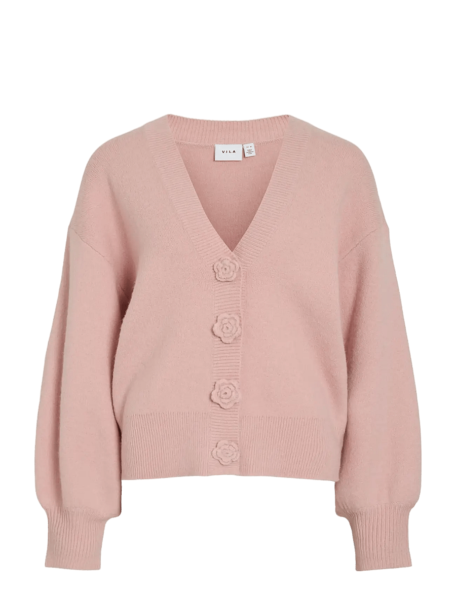 Vila - VIRADIA L/S ROSE CARDIGAN - koftor - pink nectar - 1