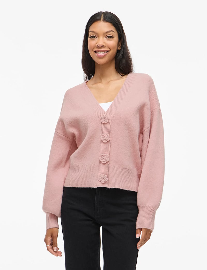Vila - VIRADIA L/S ROSE CARDIGAN - cardigans - pink nectar - 0