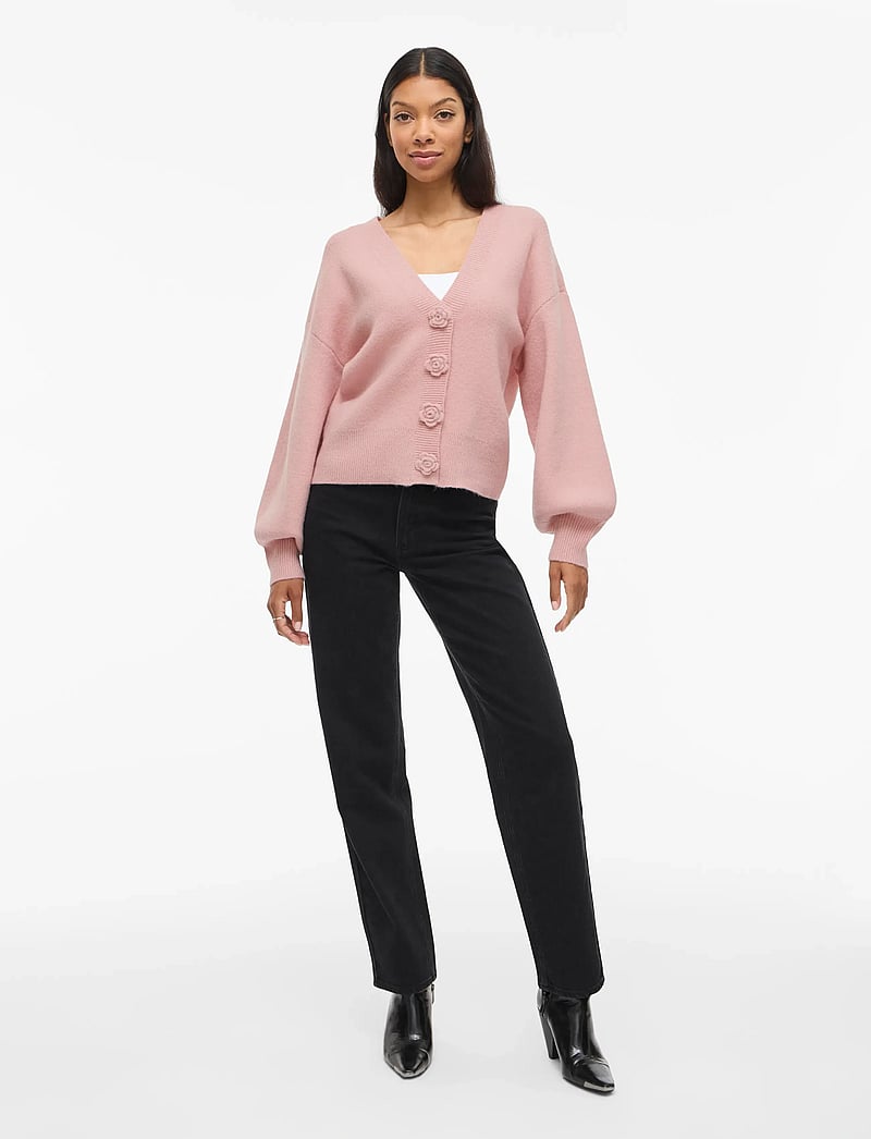 Vila - VIRADIA L/S ROSE CARDIGAN - cardigans - pink nectar - 4