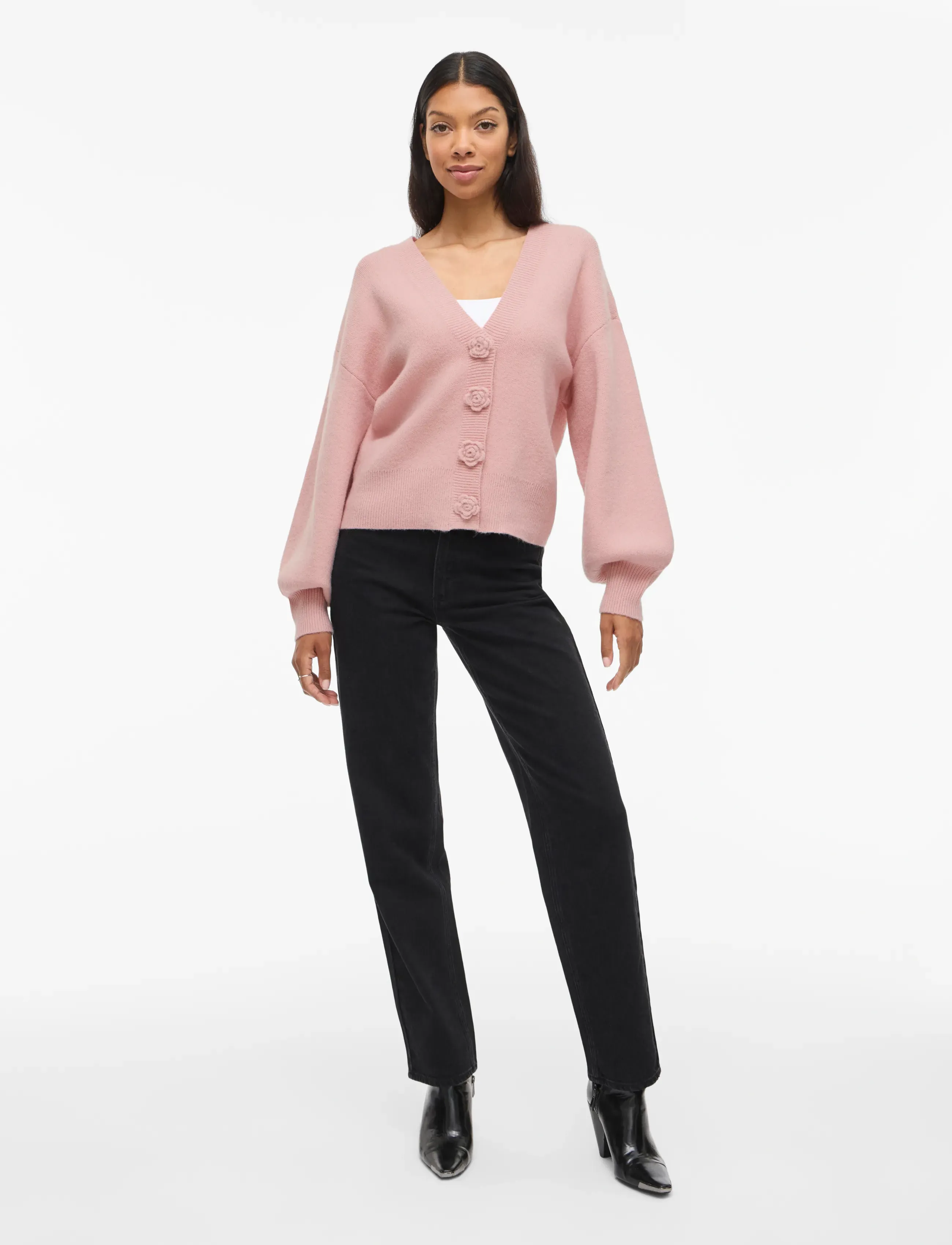 Vila - VIRADIA L/S ROSE CARDIGAN - koftor - pink nectar - 4