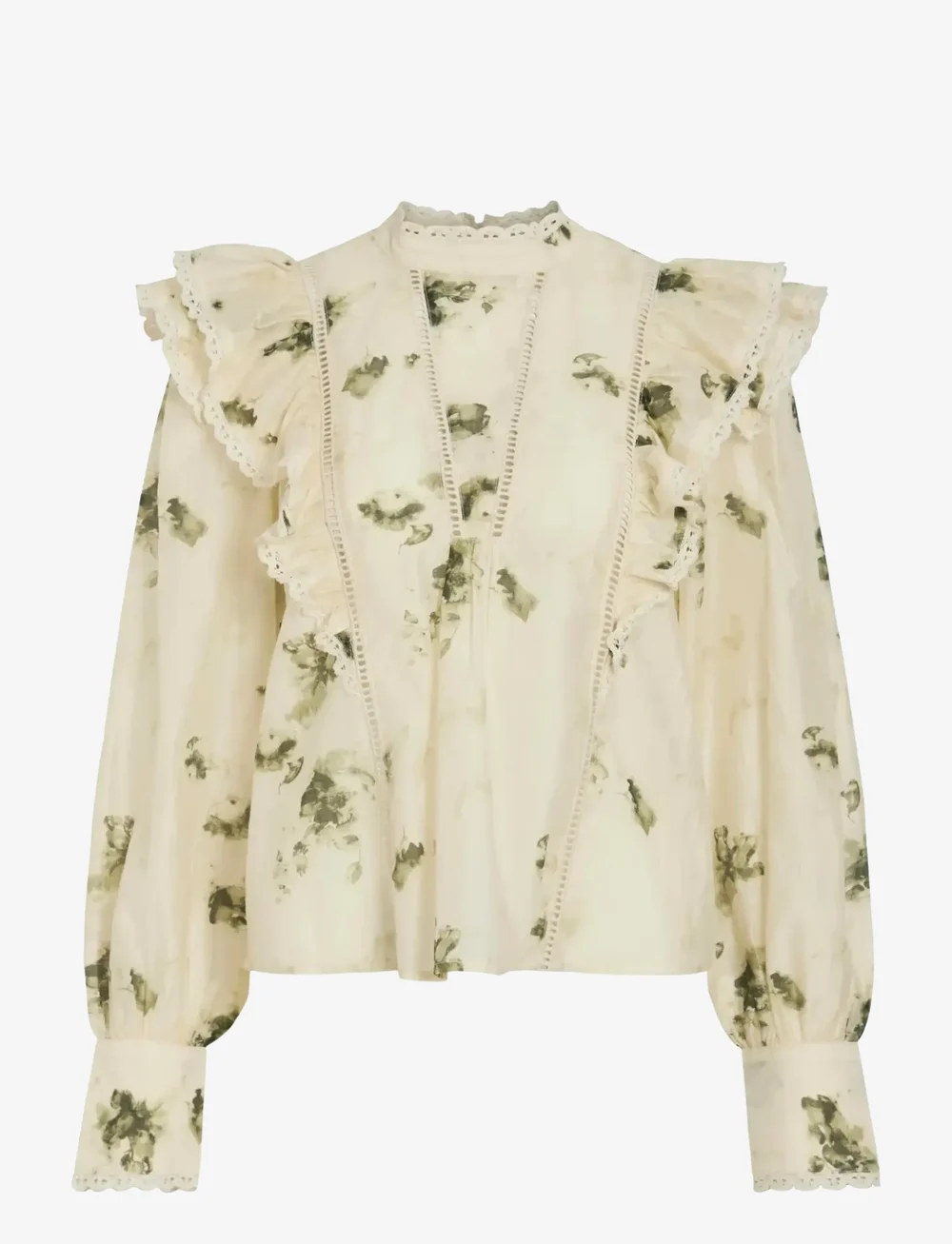 Vila - VIREMO L/S FRILL TOP - langærmede bluser - birch - 0