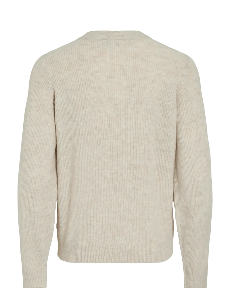 Vila - VIVIOLI O-NECK RIB KNIT CARDIGAN-NOOS - koftor - super light natural melan - 2