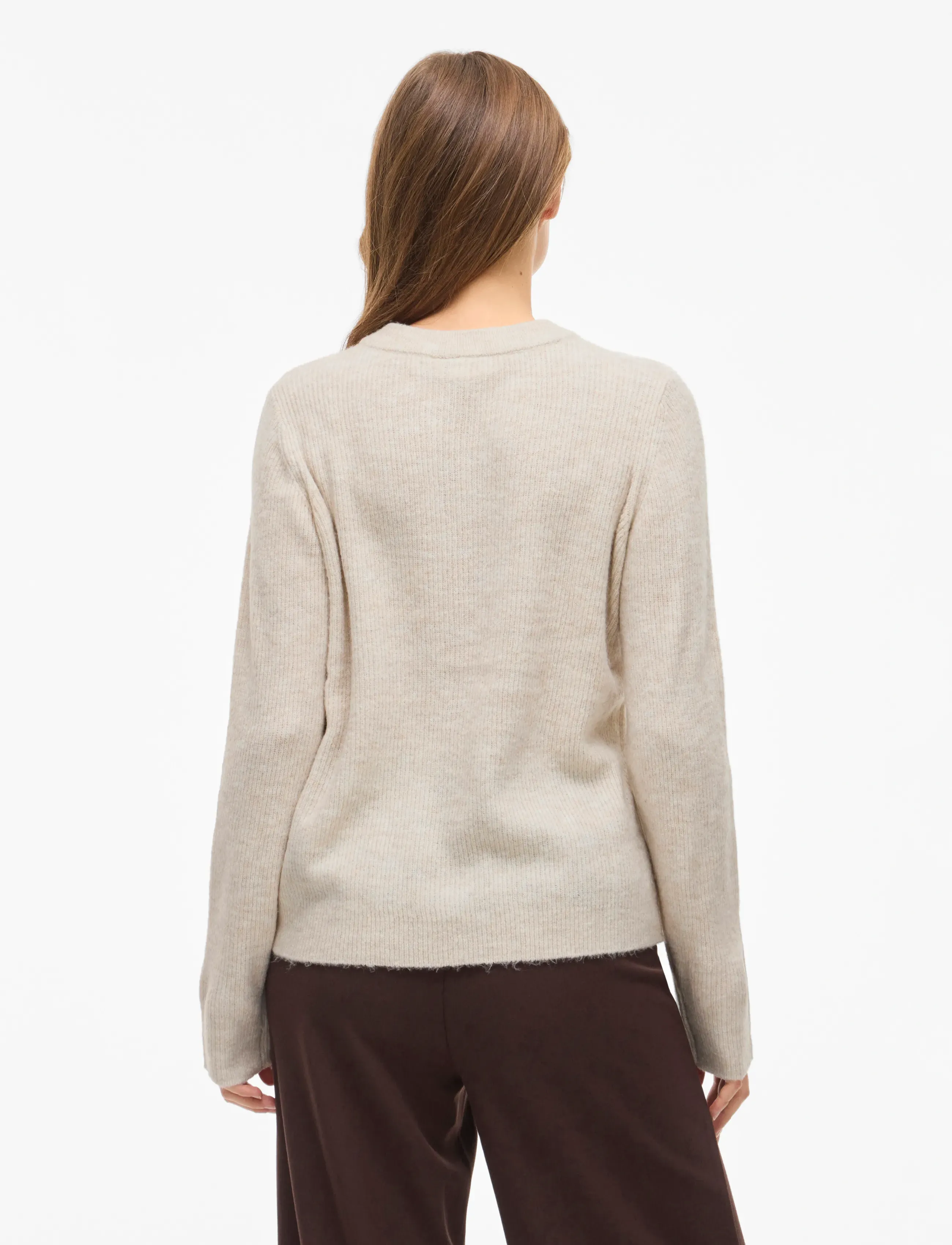 Vivioli O-Neck Rib Knit Cardigan-Noos 2