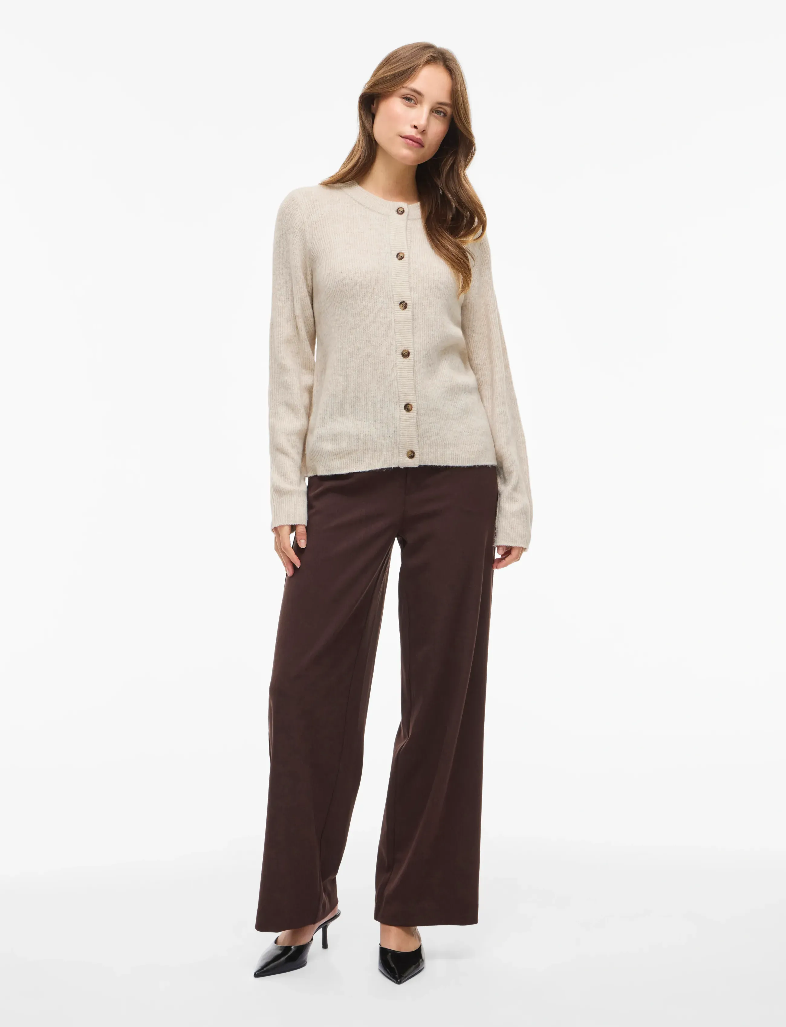 Vivioli O-Neck Rib Knit Cardigan-Noos 5