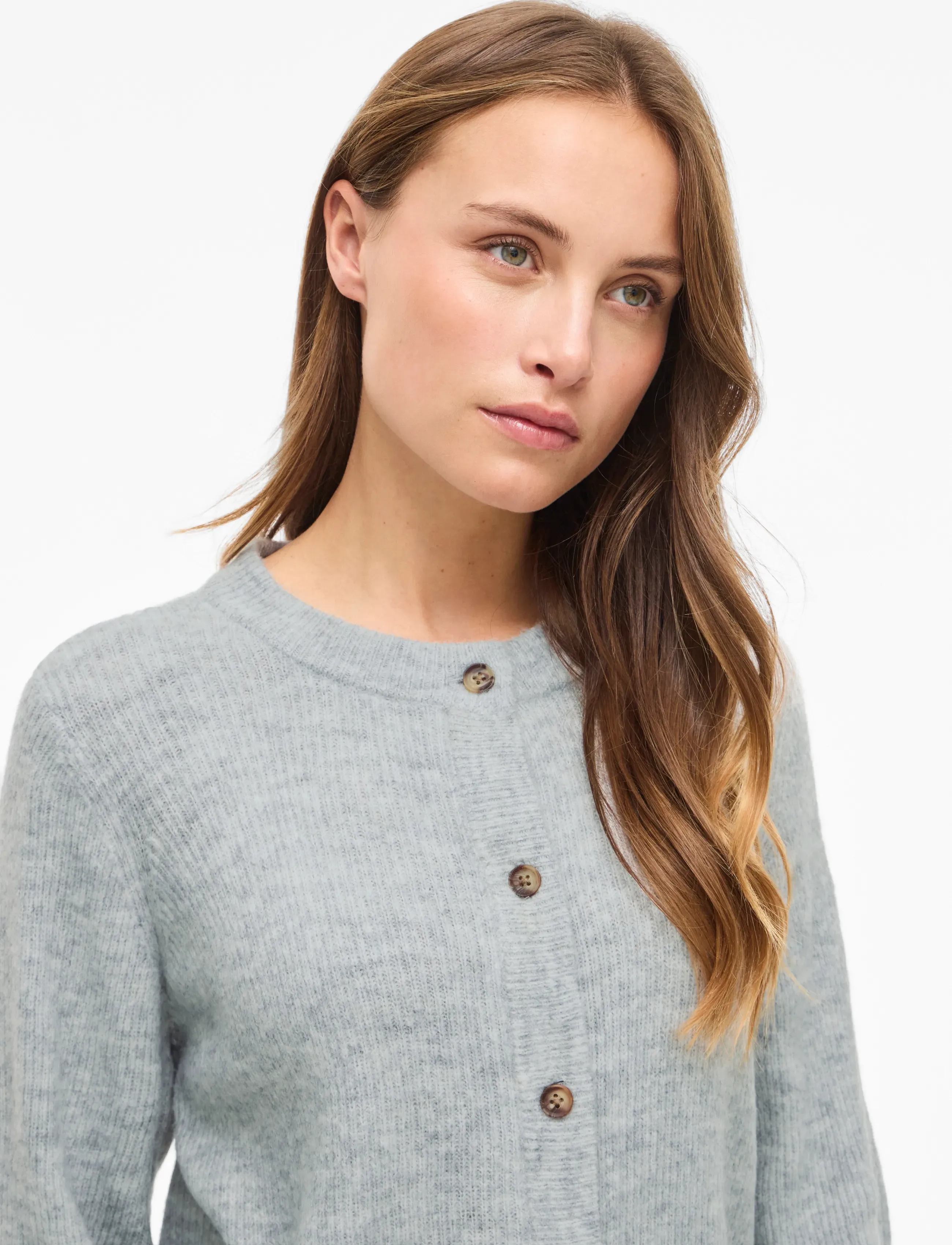 Vivioli O-Neck Rib Knit Cardigan-Noos 4