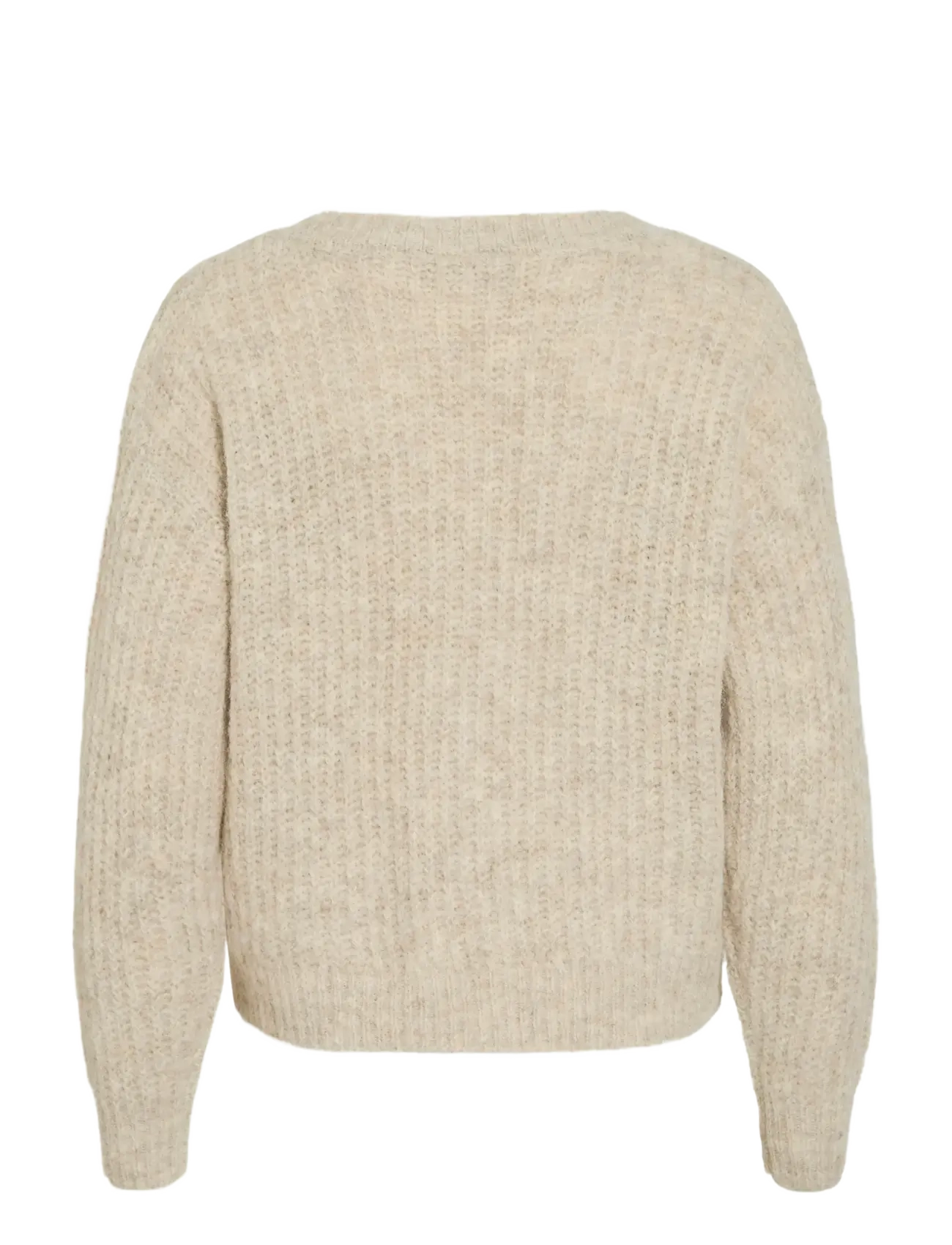 Vila - VILAMPE V-NECK L/S KNIT TOP-NOOS - pullover - super light natural melan - 2