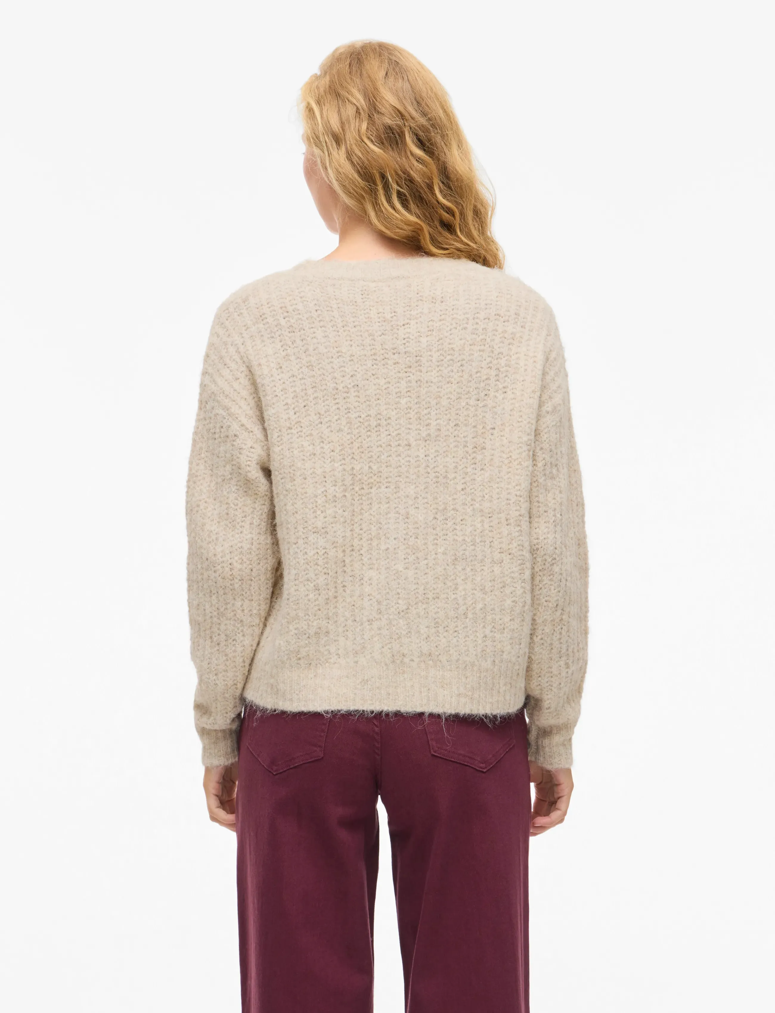 Vila - VILAMPE V-NECK L/S KNIT TOP-NOOS - pullover - super light natural melan - 3
